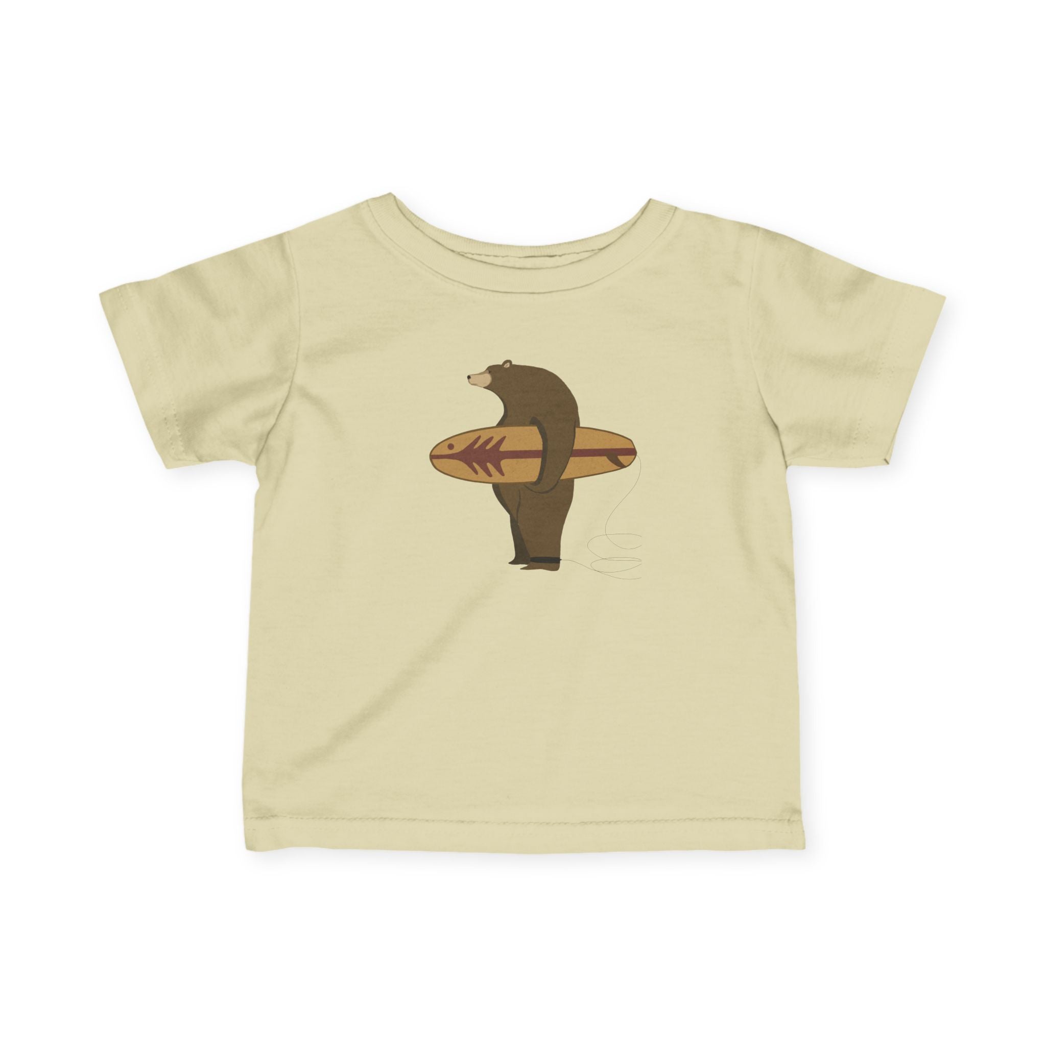 Surfing Grizzly Bear by Fabian Lavater - Infant 100% Cotton T-Shirt