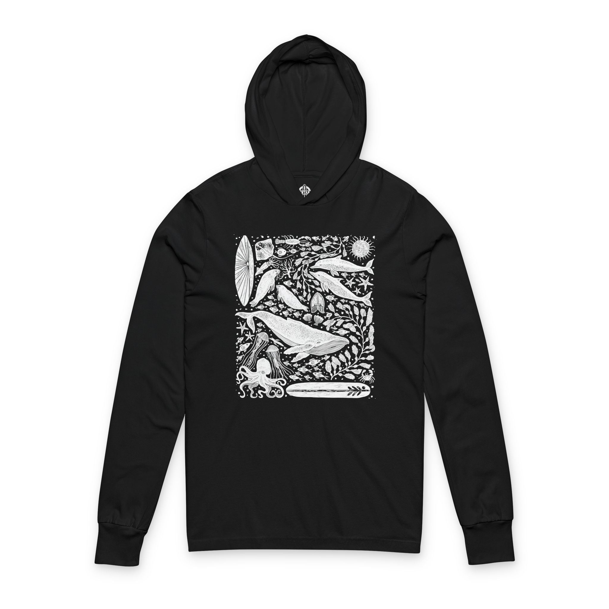 Ventana Marine Life by Lili Arnold Unisex - Cotton Hooded Long Sleeve Hooded T-Shirt