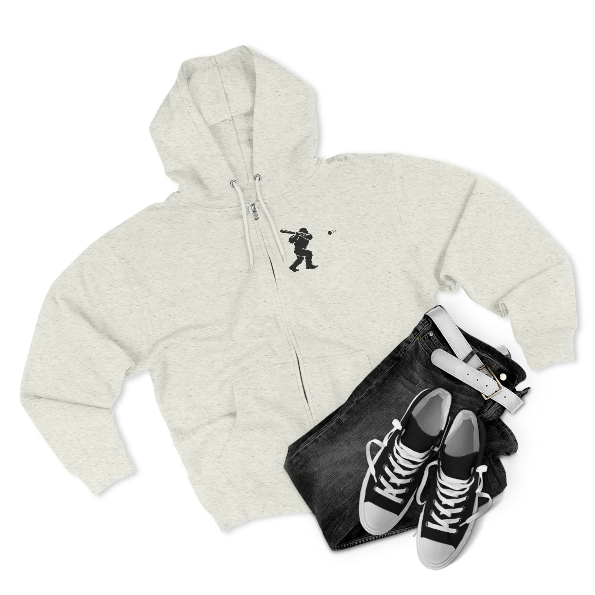 Ventana Sluggersquatch Unisex - Zip Cotton Blend Fleece Hoodie