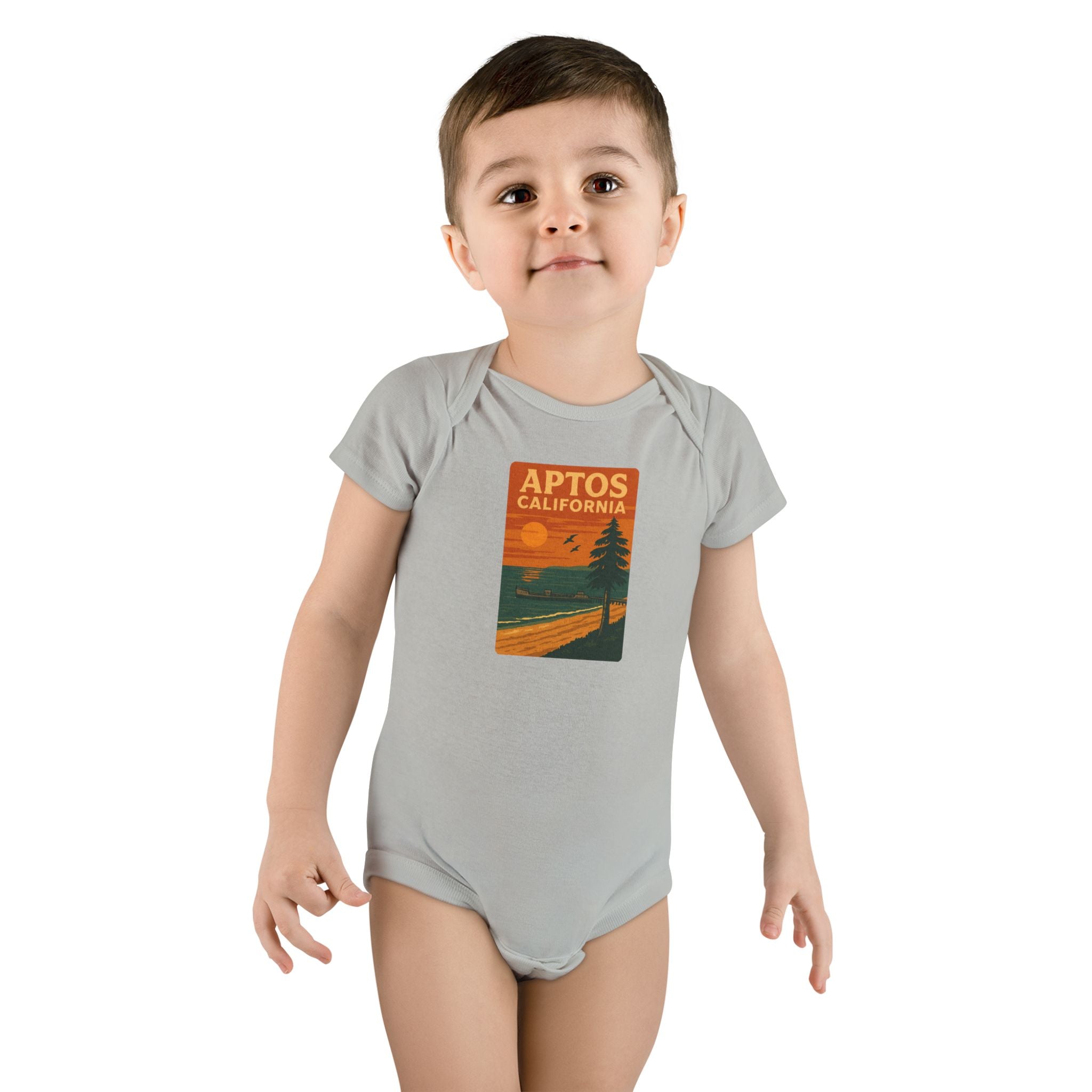 Aptos California Sunset - Baby Short Sleeve 100% Cotton Onesie