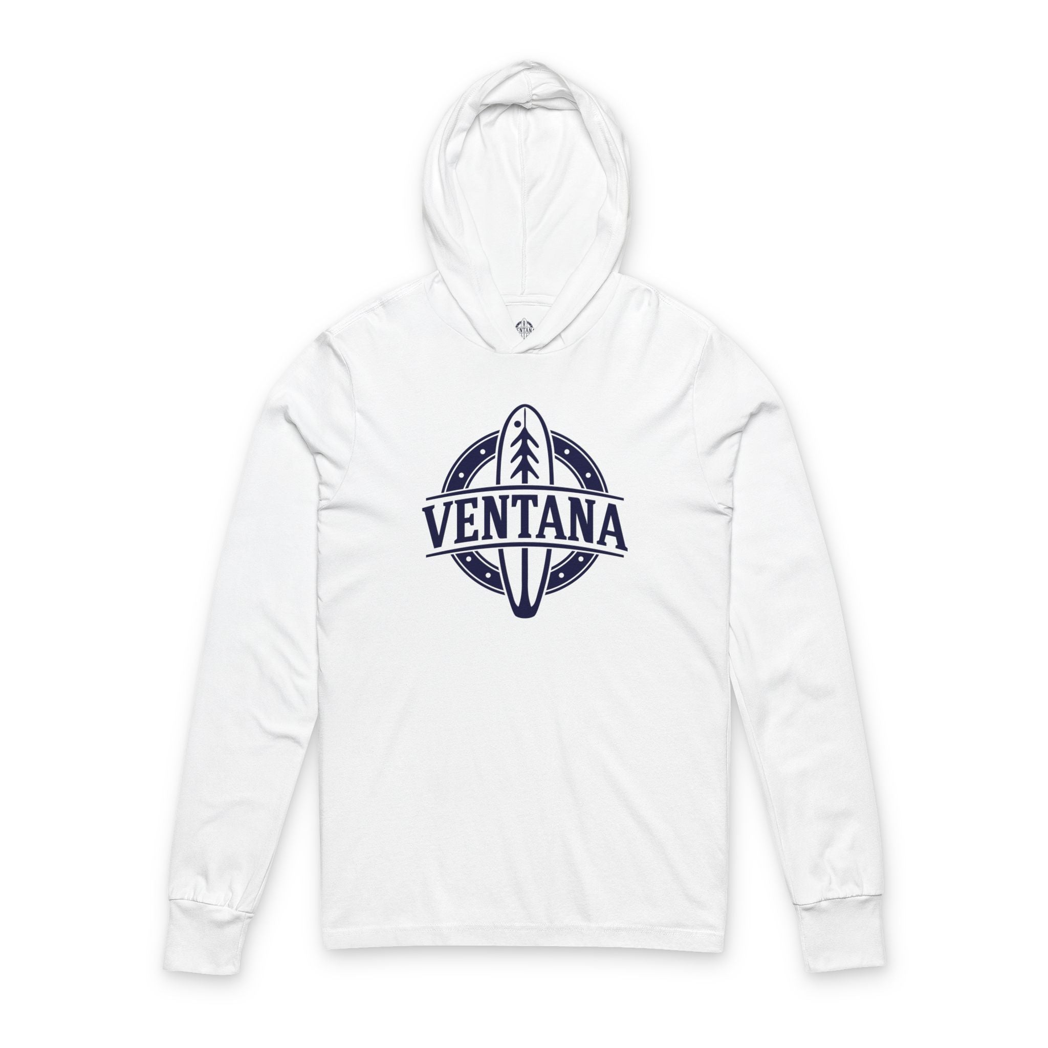 Ventana Treefish Logo Unisex - Cotton Long Sleeve Hooded T-Shirt