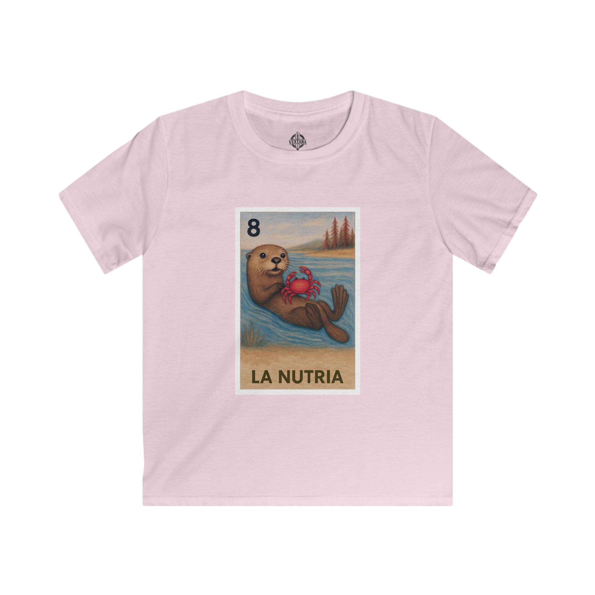 Sea Otter Lotería Kids - Soft Style U.S. Cotton T-Shirt (La Nutria)