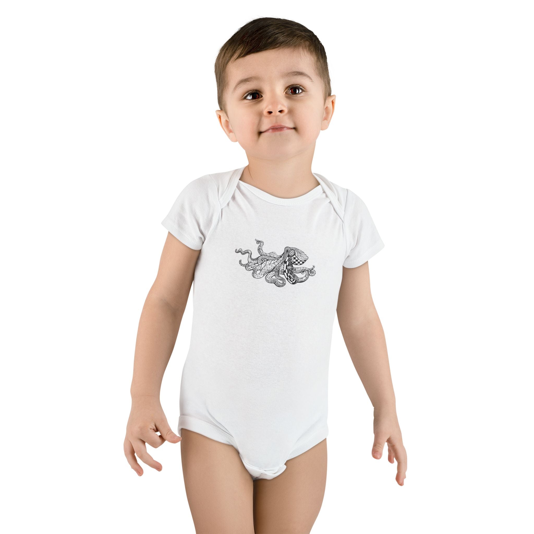 Ventangle Octopus - Baby Short Sleeve 100% Cotton Onesie