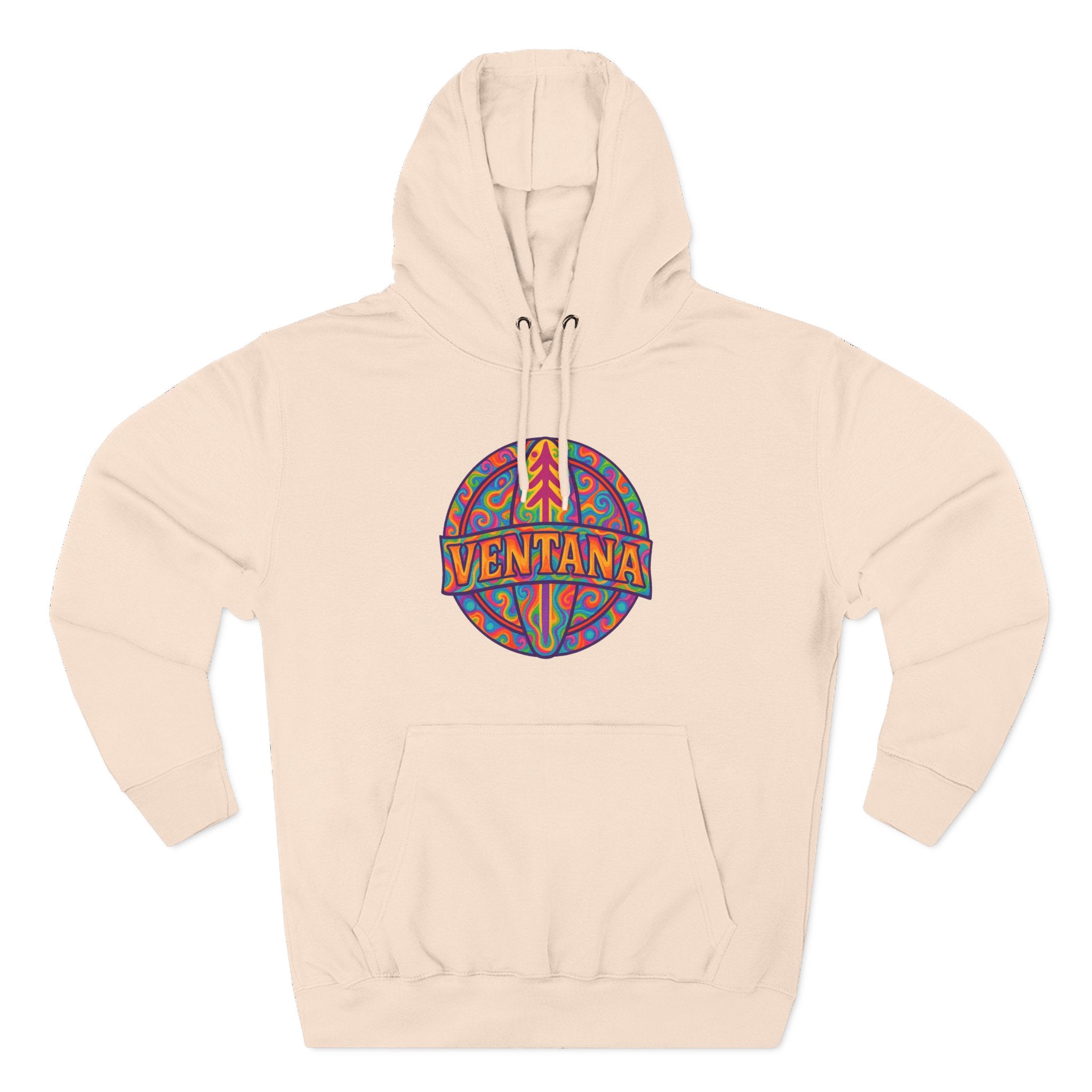 Ventana Psychedelic Treefish Logo Unisex - Pull-Over Cotton Blend Fleece Hoodie