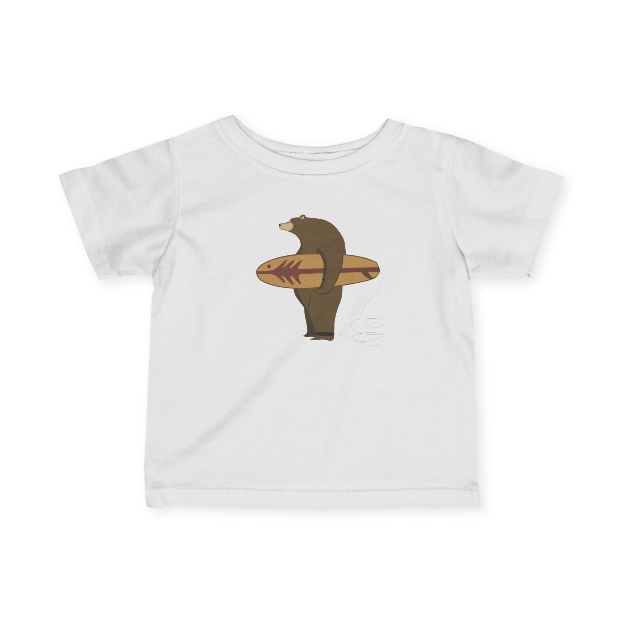 Surfing Grizzly Bear by Fabian Lavater - Infant 100% Cotton T-Shirt