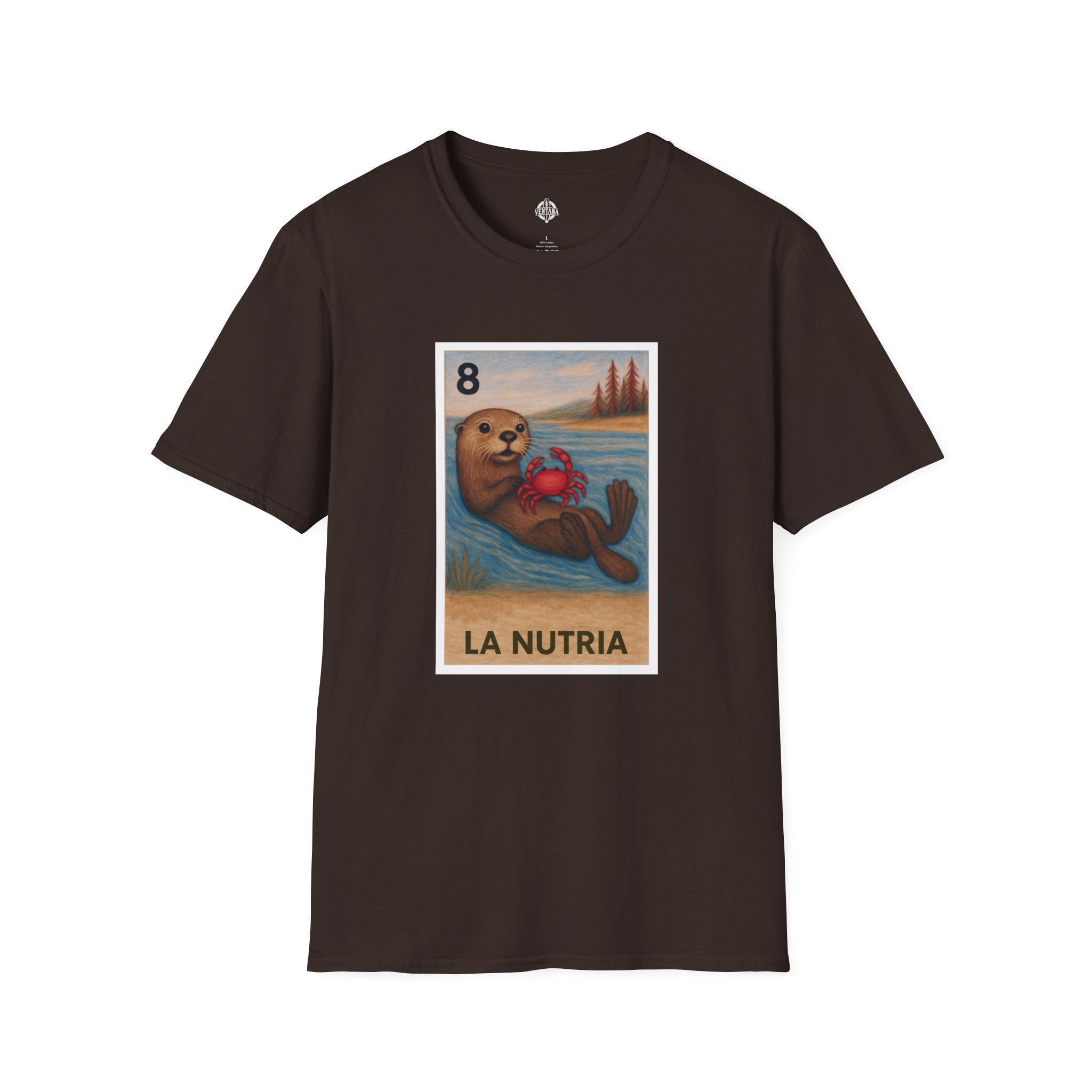 Sea Otter Lotería Unisex - Soft Style U.S. Cotton T-Shirt (La Nutria)