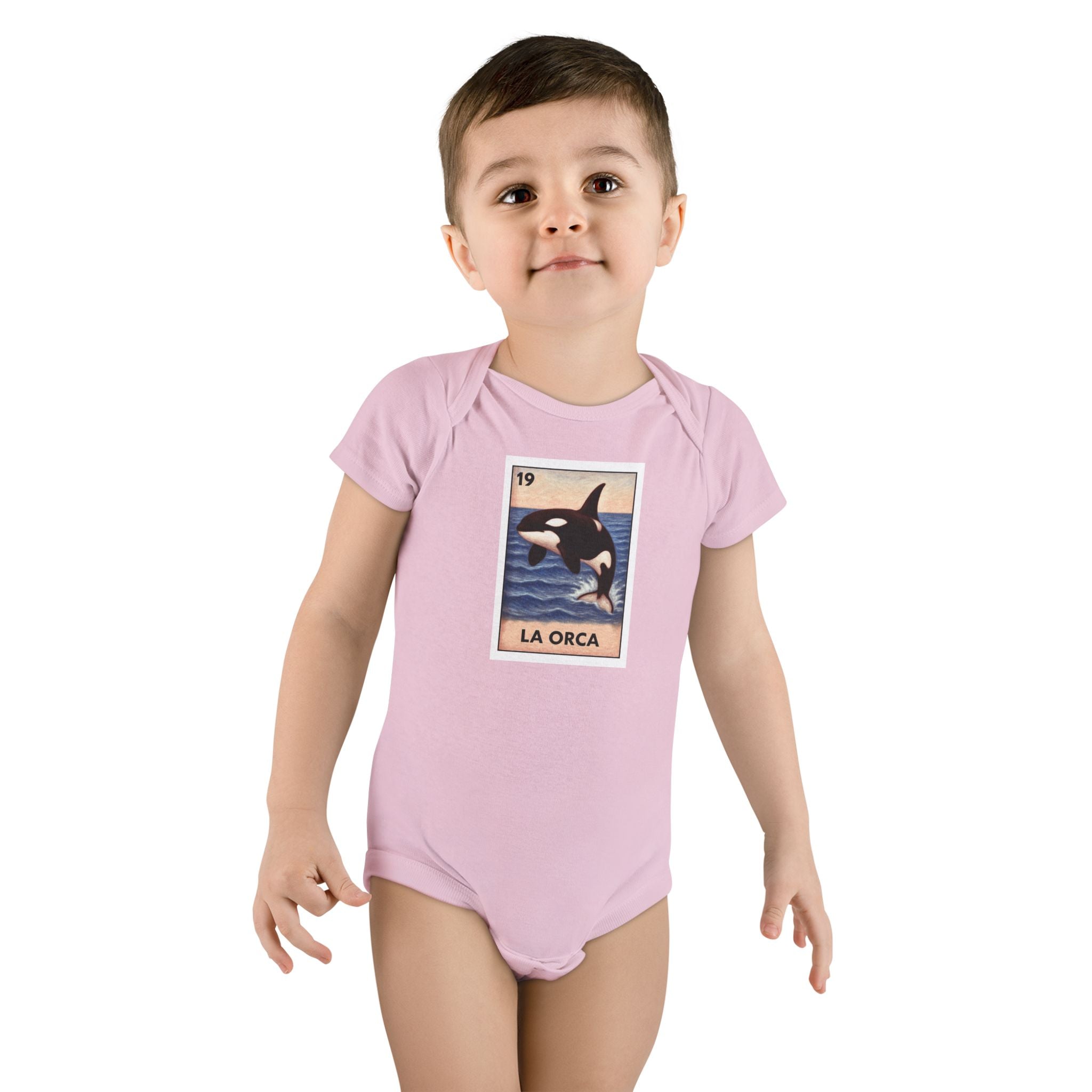 Orca Lotería - Baby Short Sleeve 100% Cotton Onesie (La Orca)