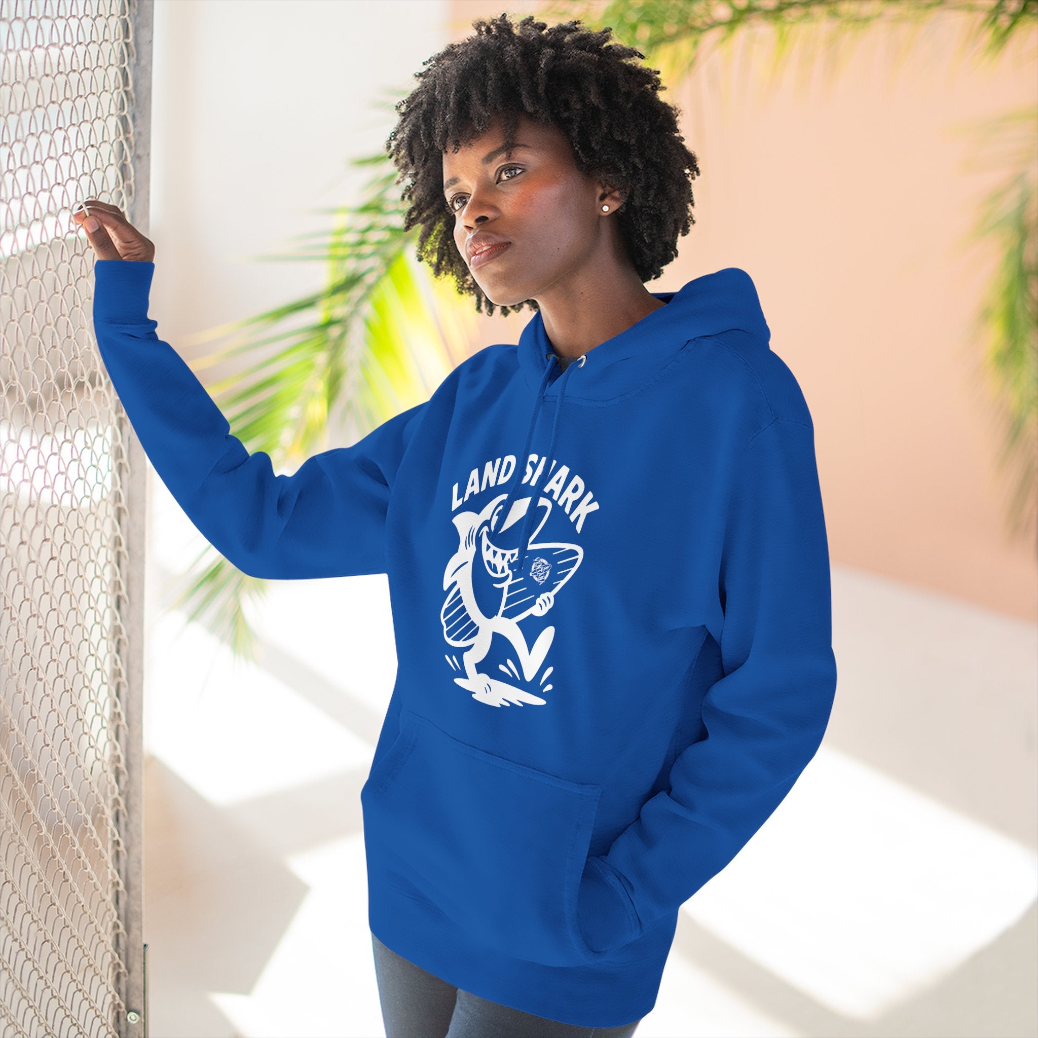 Land Shark Unisex - Pull-Over Cotton Blend Fleece Hoodie