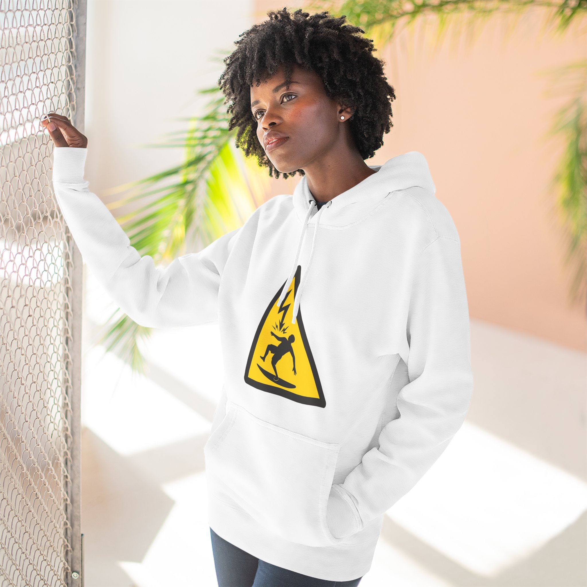 Electric Surfer Unisex - Pull-Over Cotton Blend Fleece Hoodie