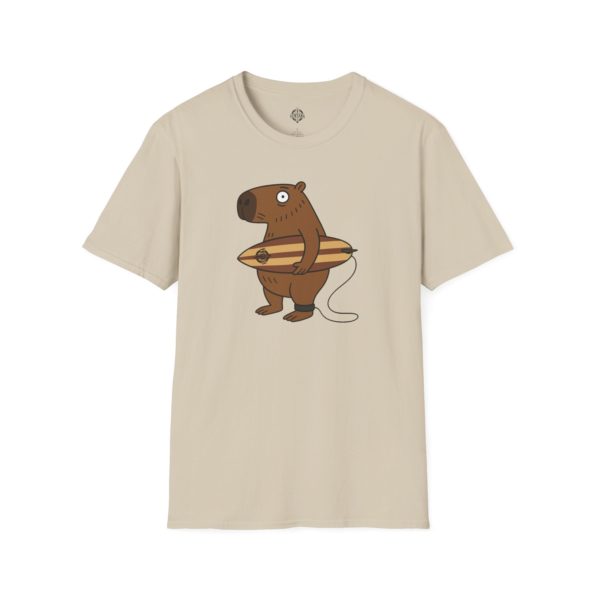 Capybara Surfer Unisex - Soft Style U.S. Cotton T-Shirt