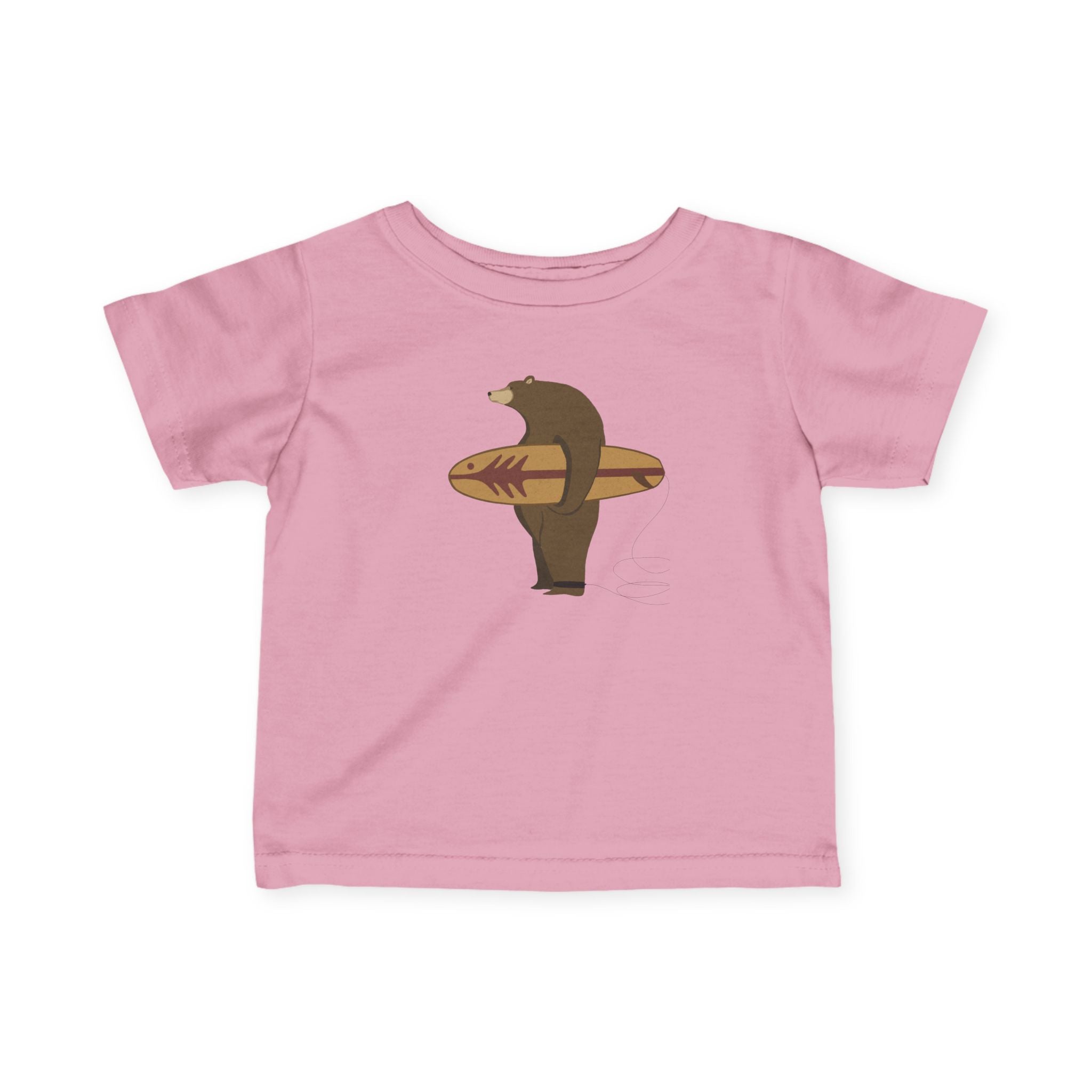 Surfing Grizzly Bear by Fabian Lavater - Infant 100% Cotton T-Shirt