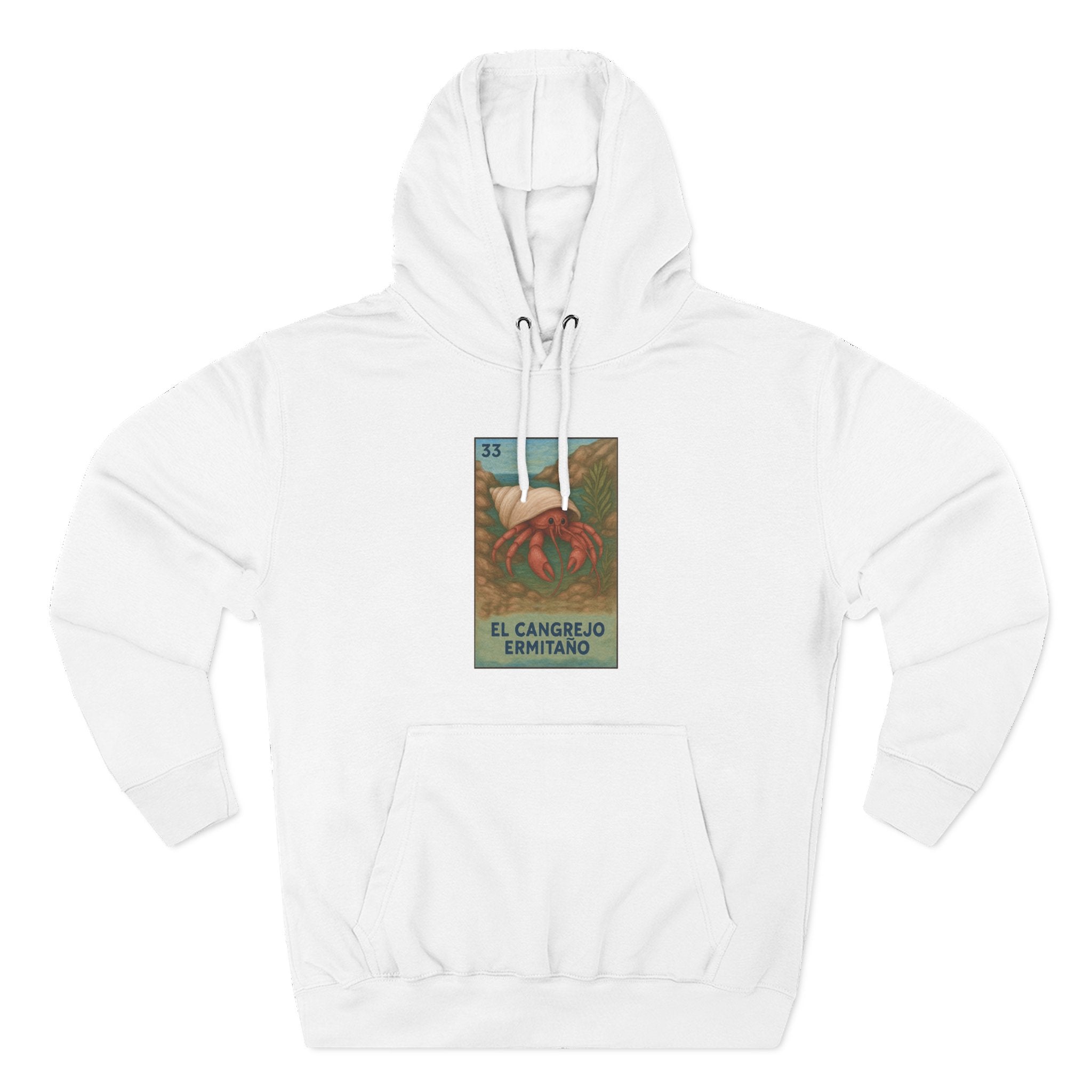 Hermit Crab Lotería Unisex - Pull-Over Cotton Blend Fleece Hoodie (El Cangrejo Ermitaño)