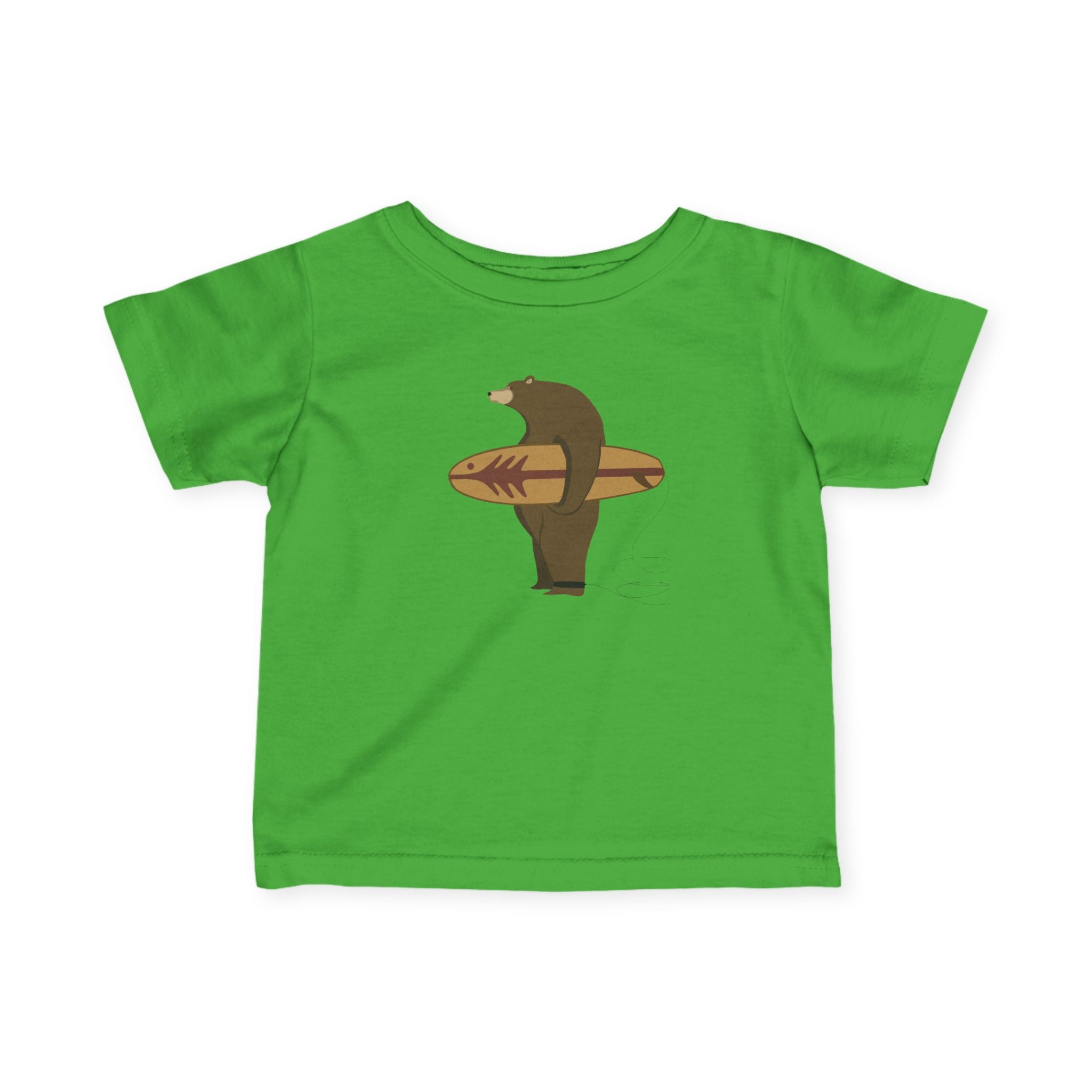 Surfing Grizzly Bear by Fabian Lavater - Infant 100% Cotton T-Shirt