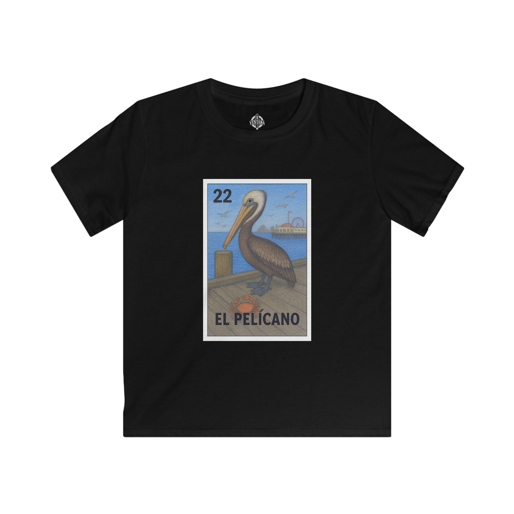 Pelican Lotería Kids - Soft Style U.S. Cotton T-Shirt (El Pelícano)
