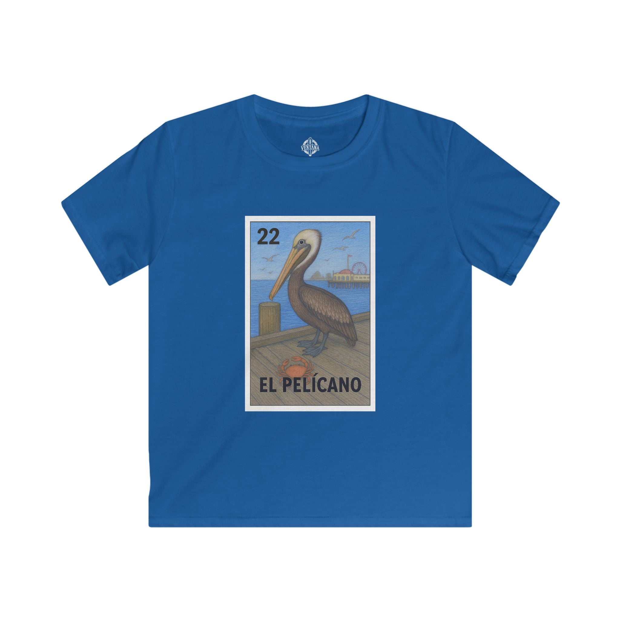 Pelican Lotería Kids - Soft Style U.S. Cotton T-Shirt (El Pelícano)