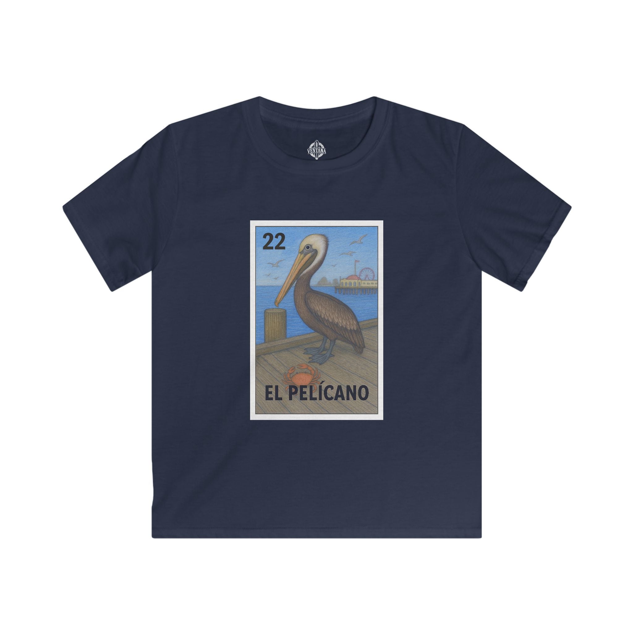 Pelican Lotería Kids - Soft Style U.S. Cotton T-Shirt (El Pelícano)