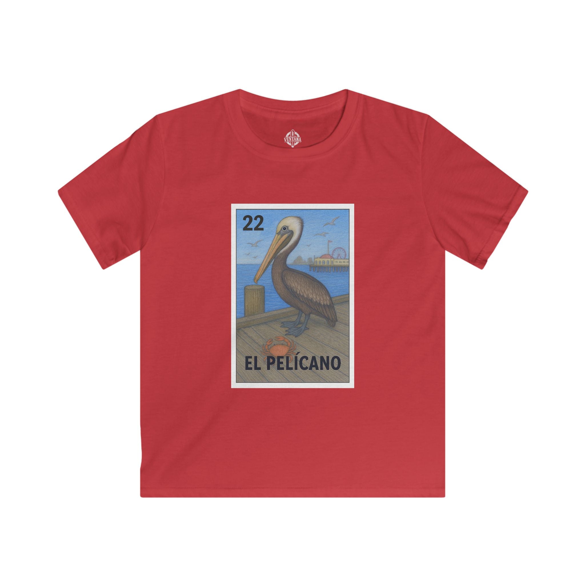 Pelican Lotería Kids - Soft Style U.S. Cotton T-Shirt (El Pelícano)