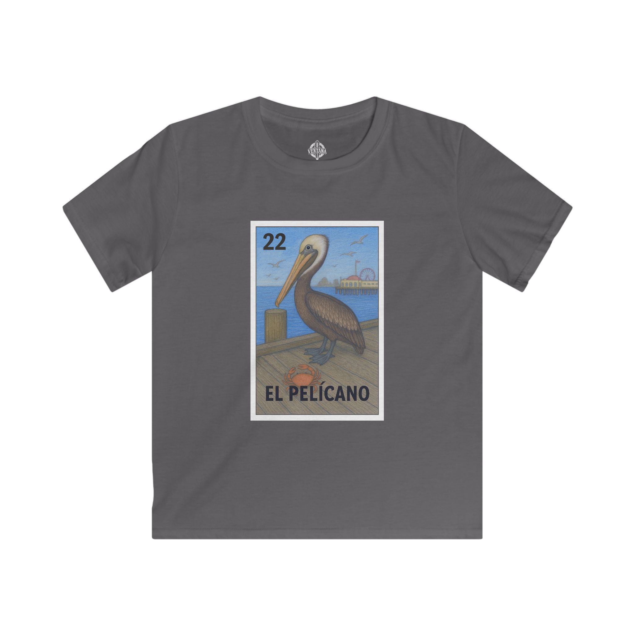 Pelican Lotería Kids - Soft Style U.S. Cotton T-Shirt (El Pelícano)