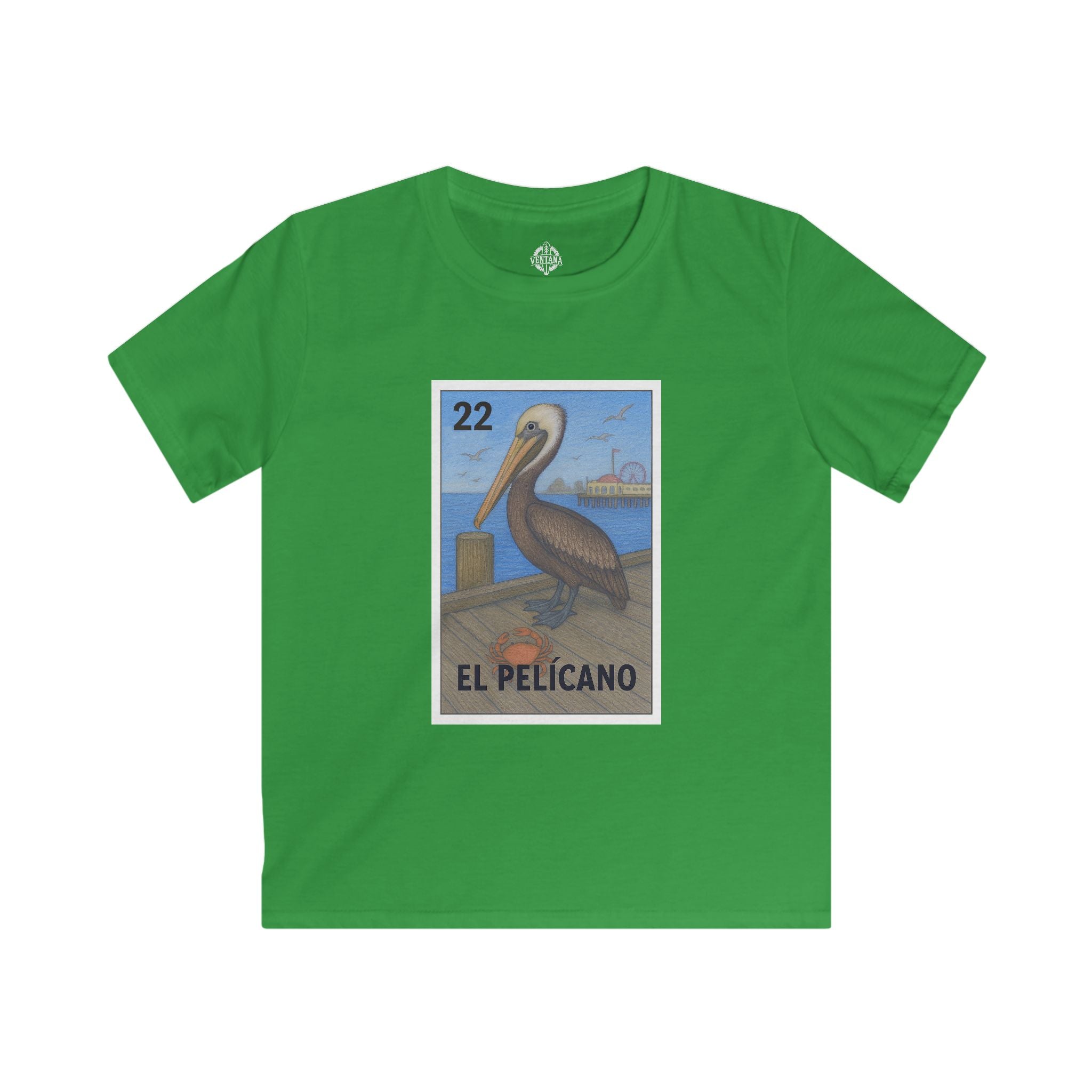 Pelican Lotería Kids - Soft Style U.S. Cotton T-Shirt (El Pelícano)