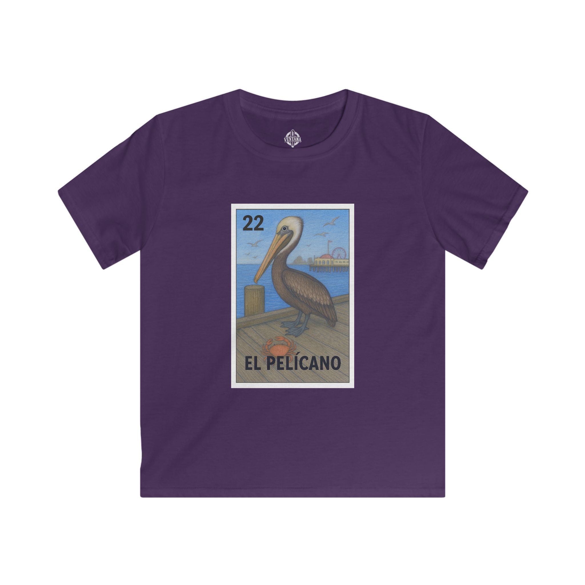 Pelican Lotería Kids - Soft Style U.S. Cotton T-Shirt (El Pelícano)