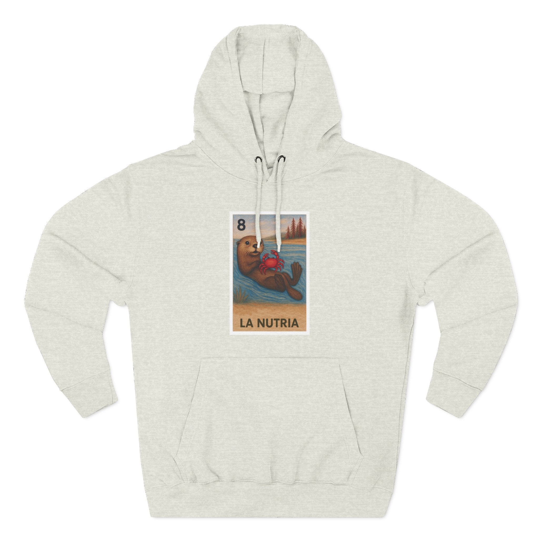 Sea Otter Lotería Unisex - Pull-Over Cotton Blend Fleece Hoodie (La Nutria)