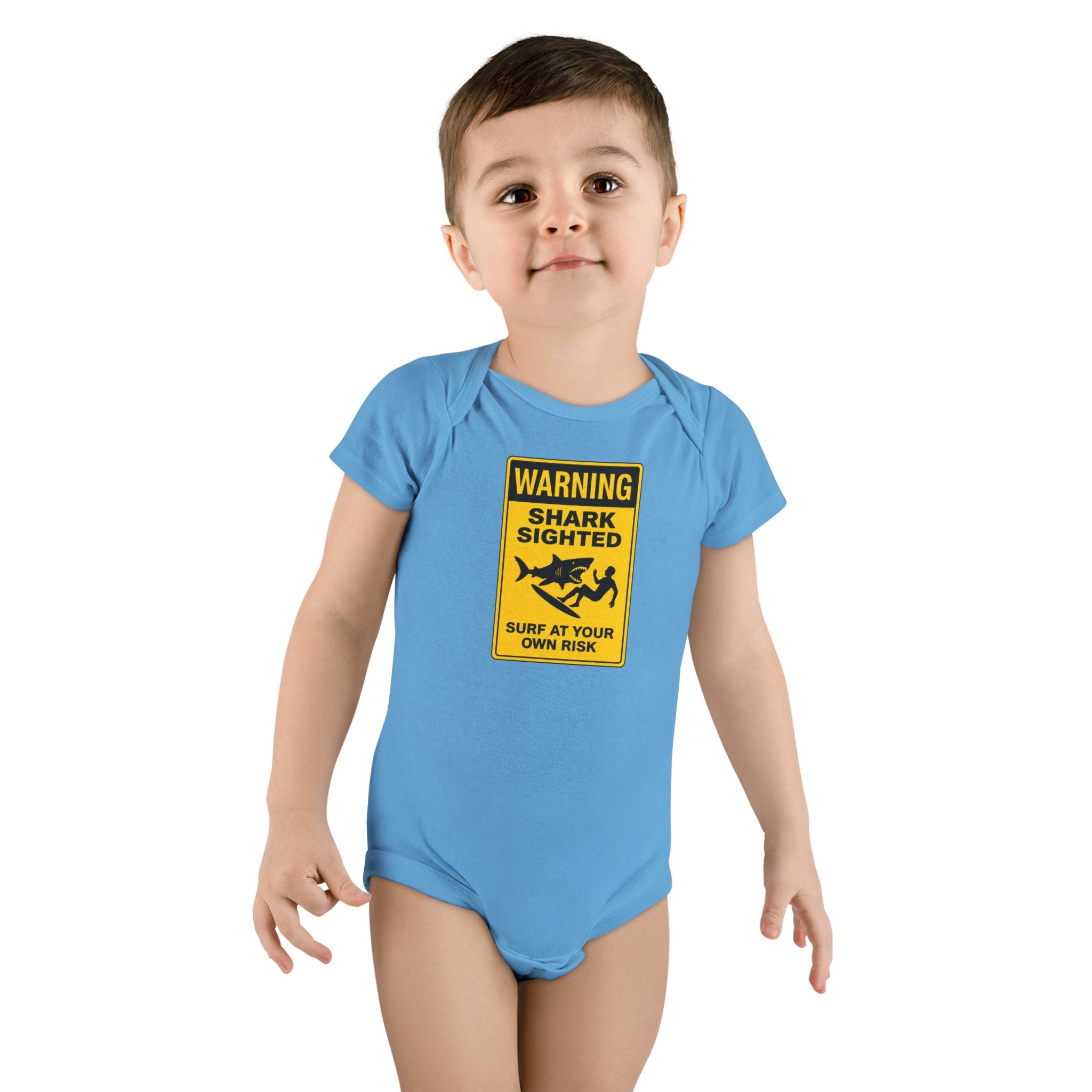 Shark Sighted - Baby Short Sleeve 100% Cotton Onesie