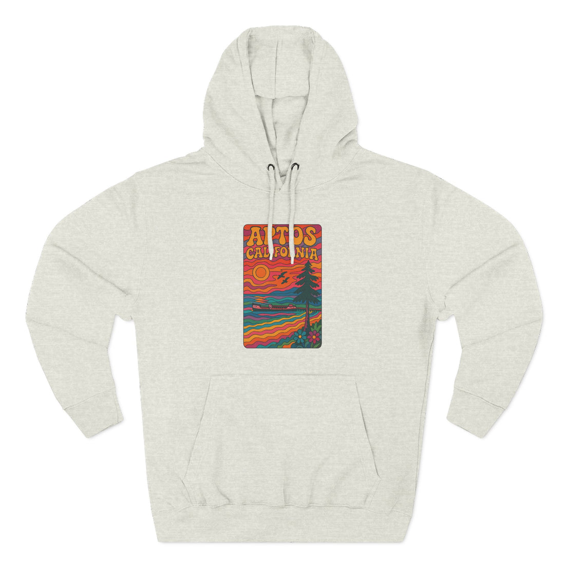 Aptos California Psychedelic Unisex - Pull-Over Cotton Blend Fleece Hoodie