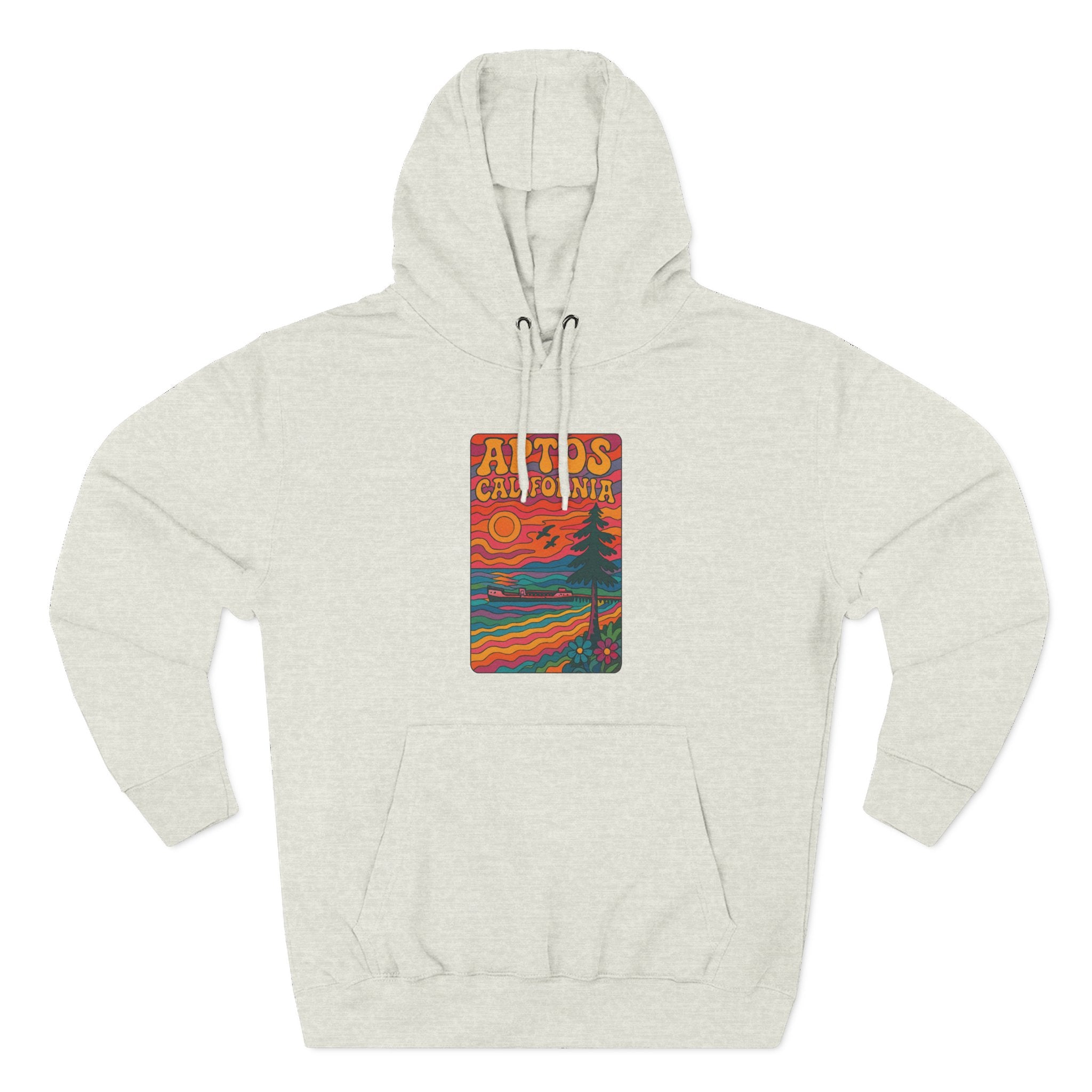 Aptos California Psychedelic Unisex - Pull-Over Cotton Blend Fleece Hoodie