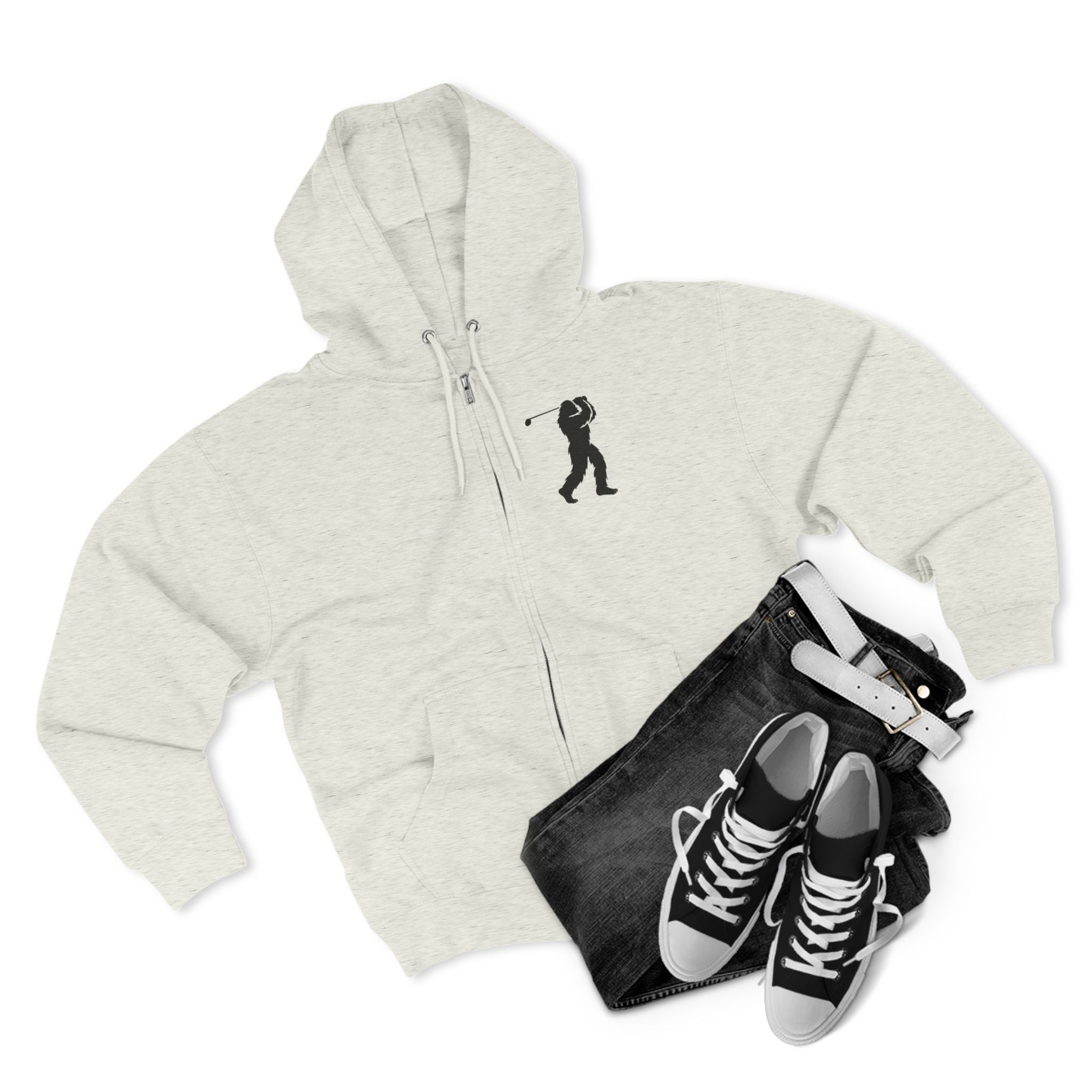 Ventana Golfsquatch Unisex - Zip Cotton Blend Fleece Hoodie