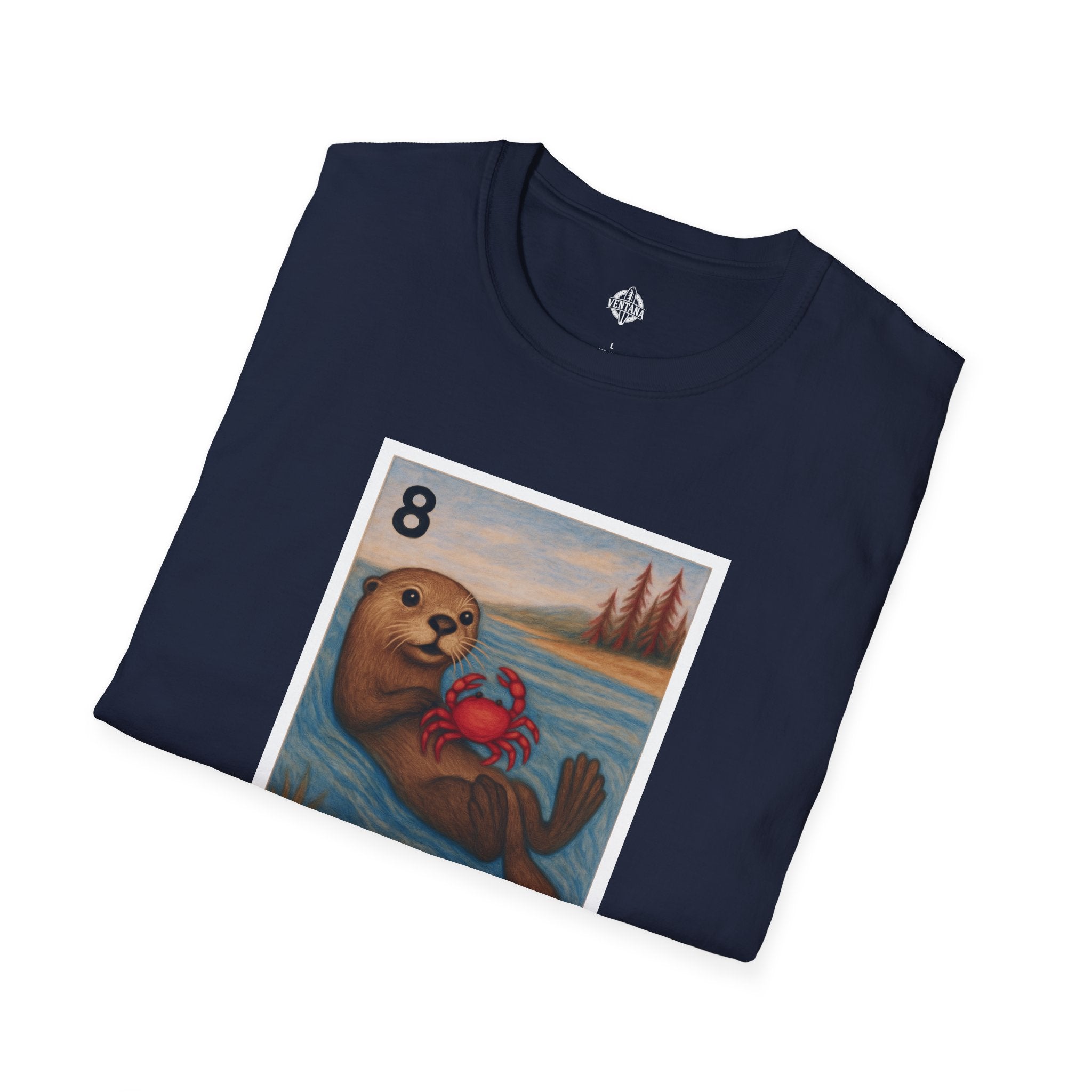 Sea Otter Lotería Unisex - Soft Style U.S. Cotton T-Shirt (La Nutria)