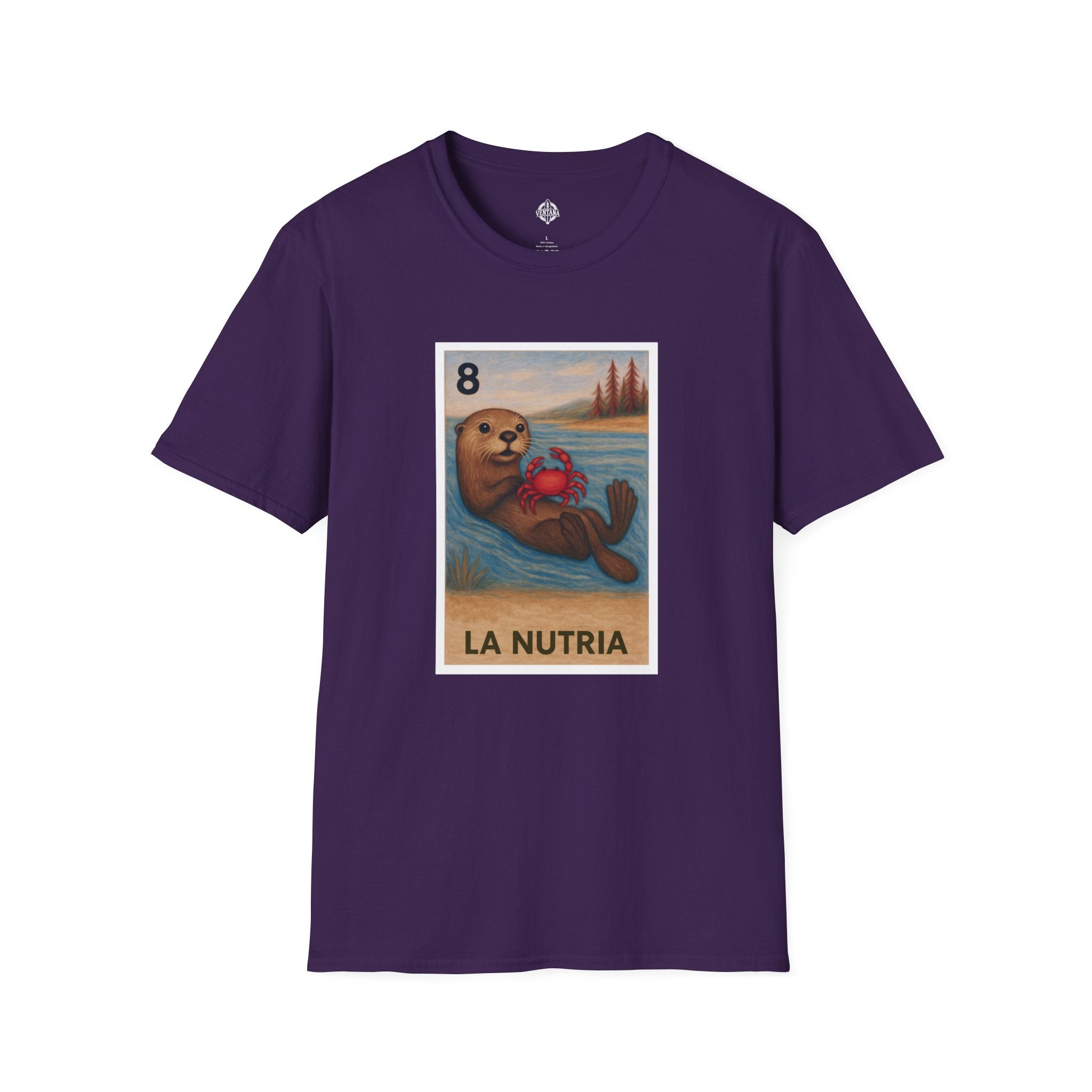 Sea Otter Lotería Unisex - Soft Style U.S. Cotton T-Shirt (La Nutria)