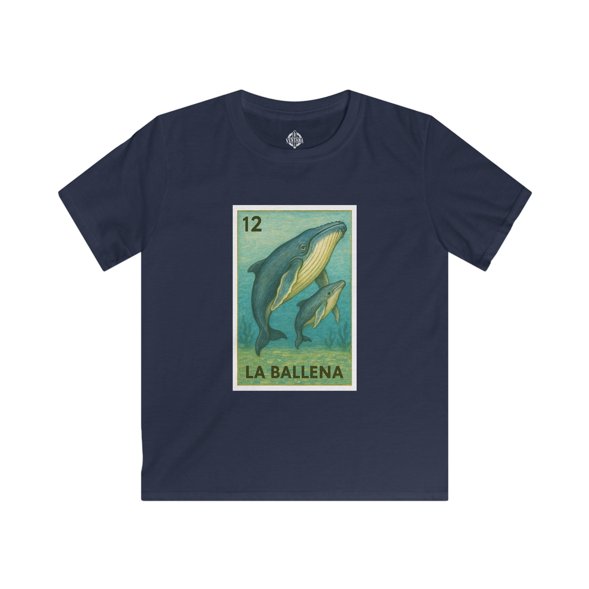 Whale Lotería Kids - Soft Style U.S. Cotton T-Shirt (La Ballena)