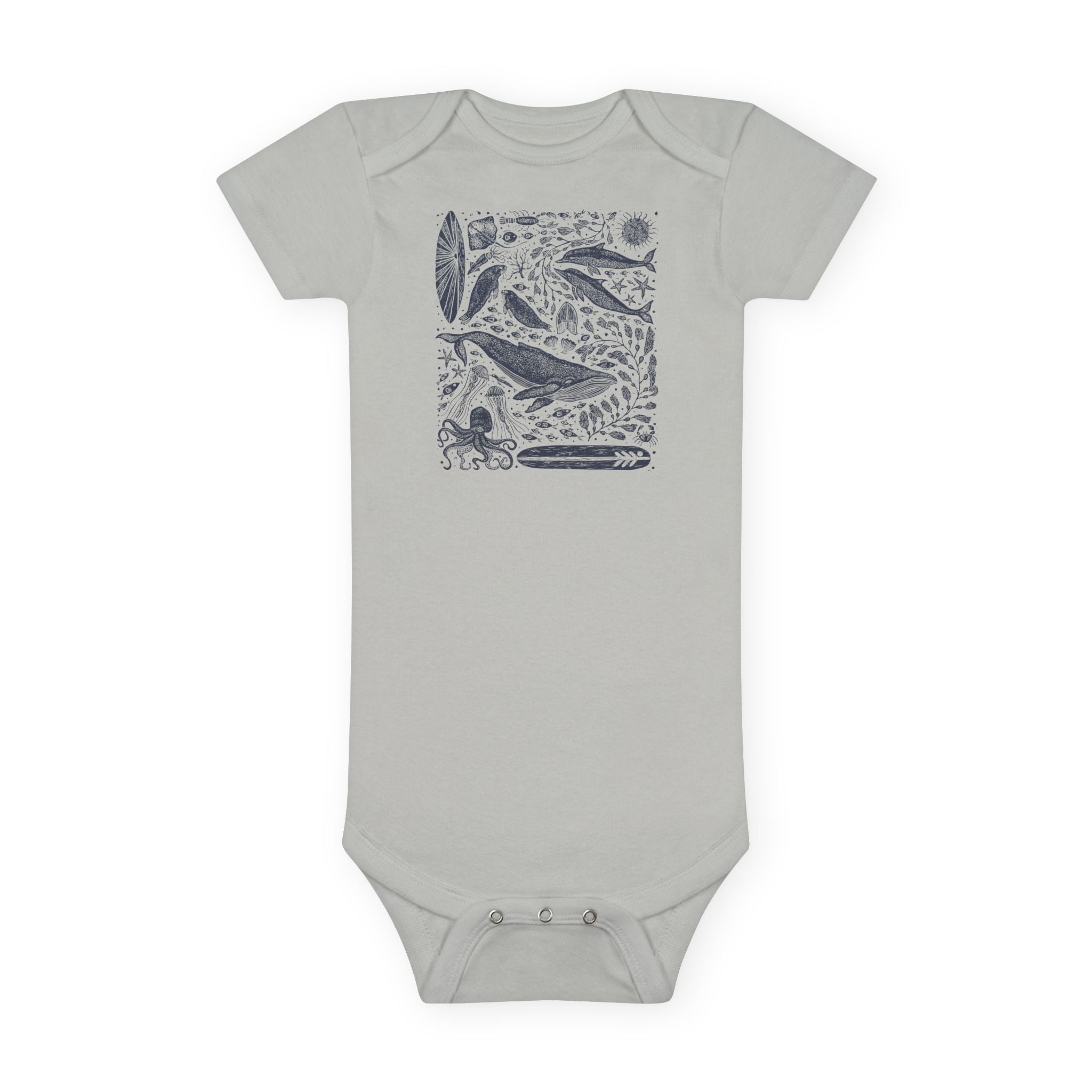 Ventana Marine Life by Lili Arnold - Baby Short Sleeve 100% Cotton Onesie