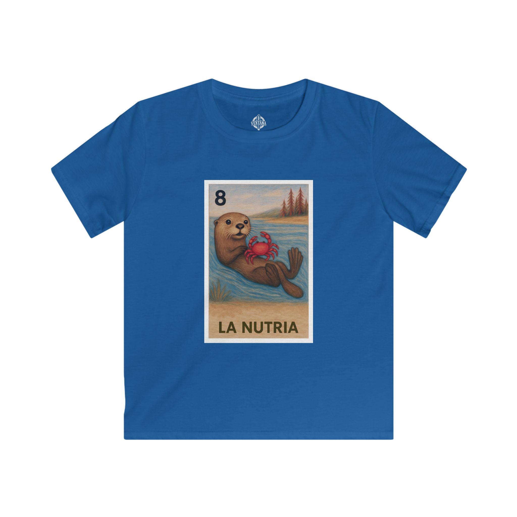 Sea Otter Lotería Kids - Soft Style U.S. Cotton T-Shirt (La Nutria)
