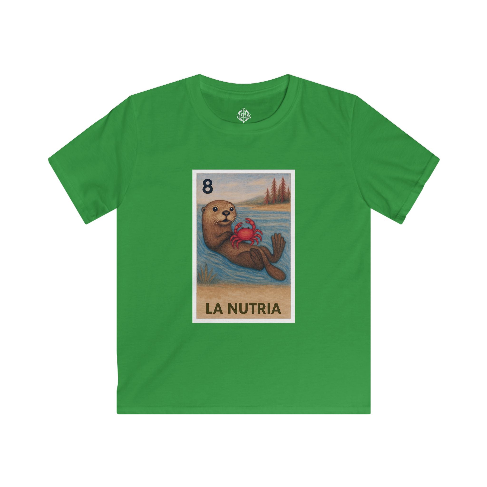 Sea Otter Lotería Kids - Soft Style U.S. Cotton T-Shirt (La Nutria)