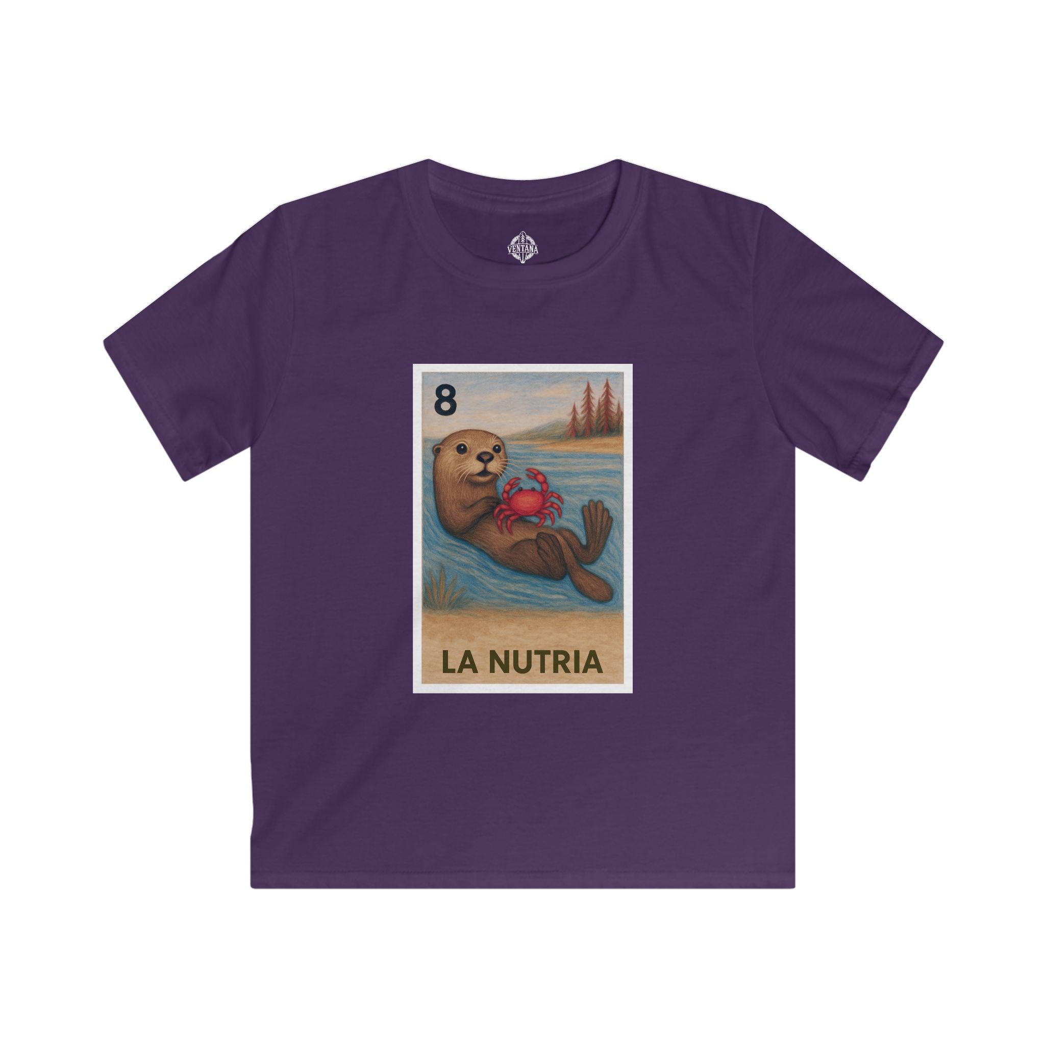 Sea Otter Lotería Kids - Soft Style U.S. Cotton T-Shirt (La Nutria)
