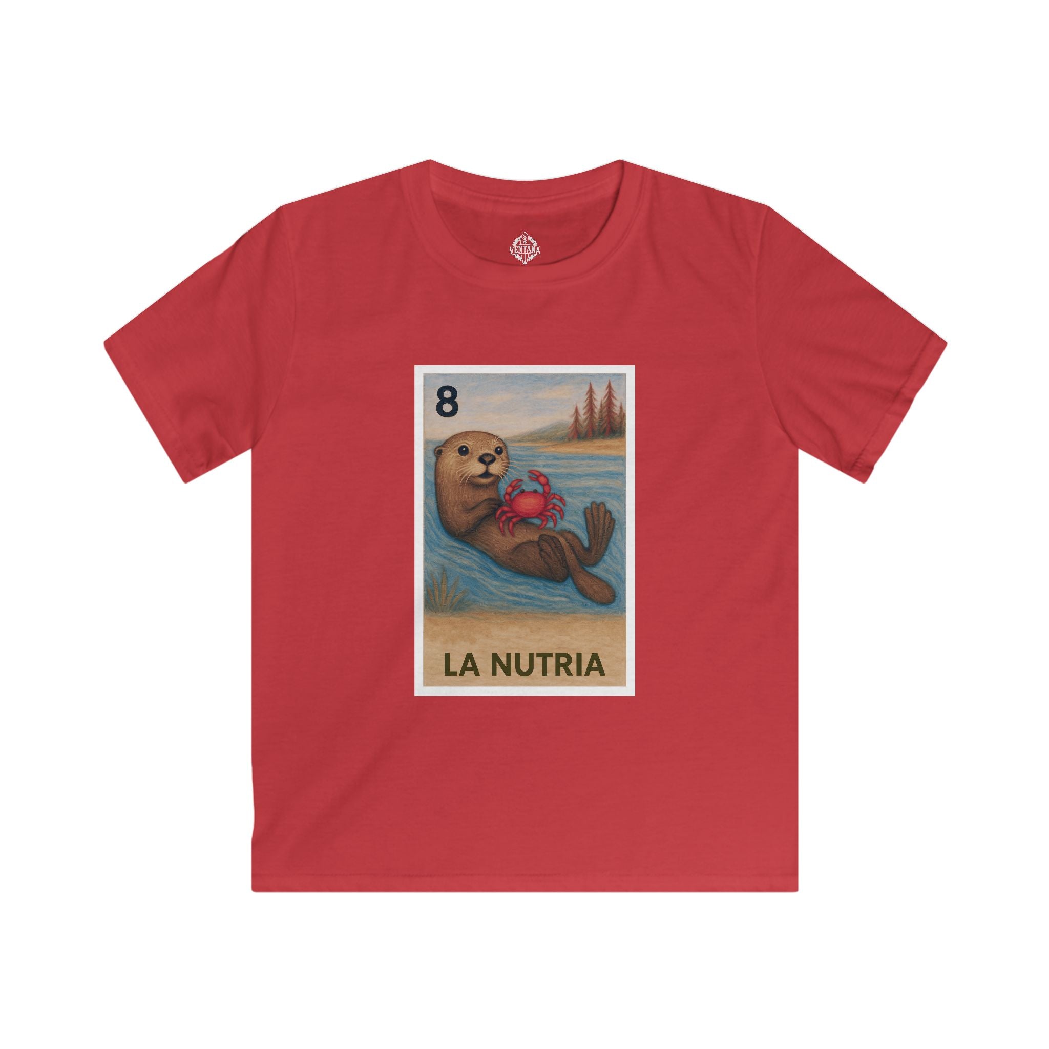 Sea Otter Lotería Kids - Soft Style U.S. Cotton T-Shirt (La Nutria)