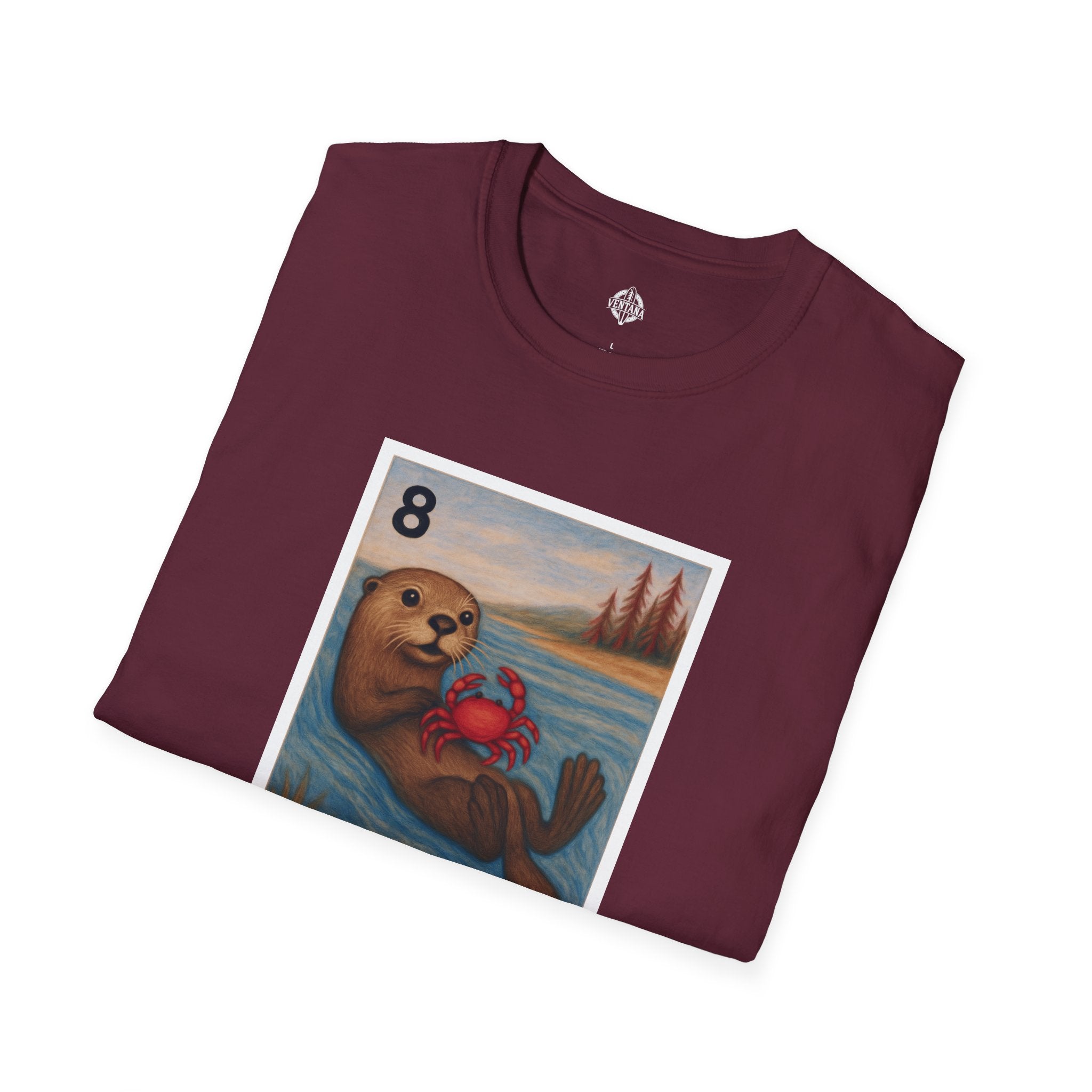 Sea Otter Lotería Unisex - Soft Style U.S. Cotton T-Shirt (La Nutria)