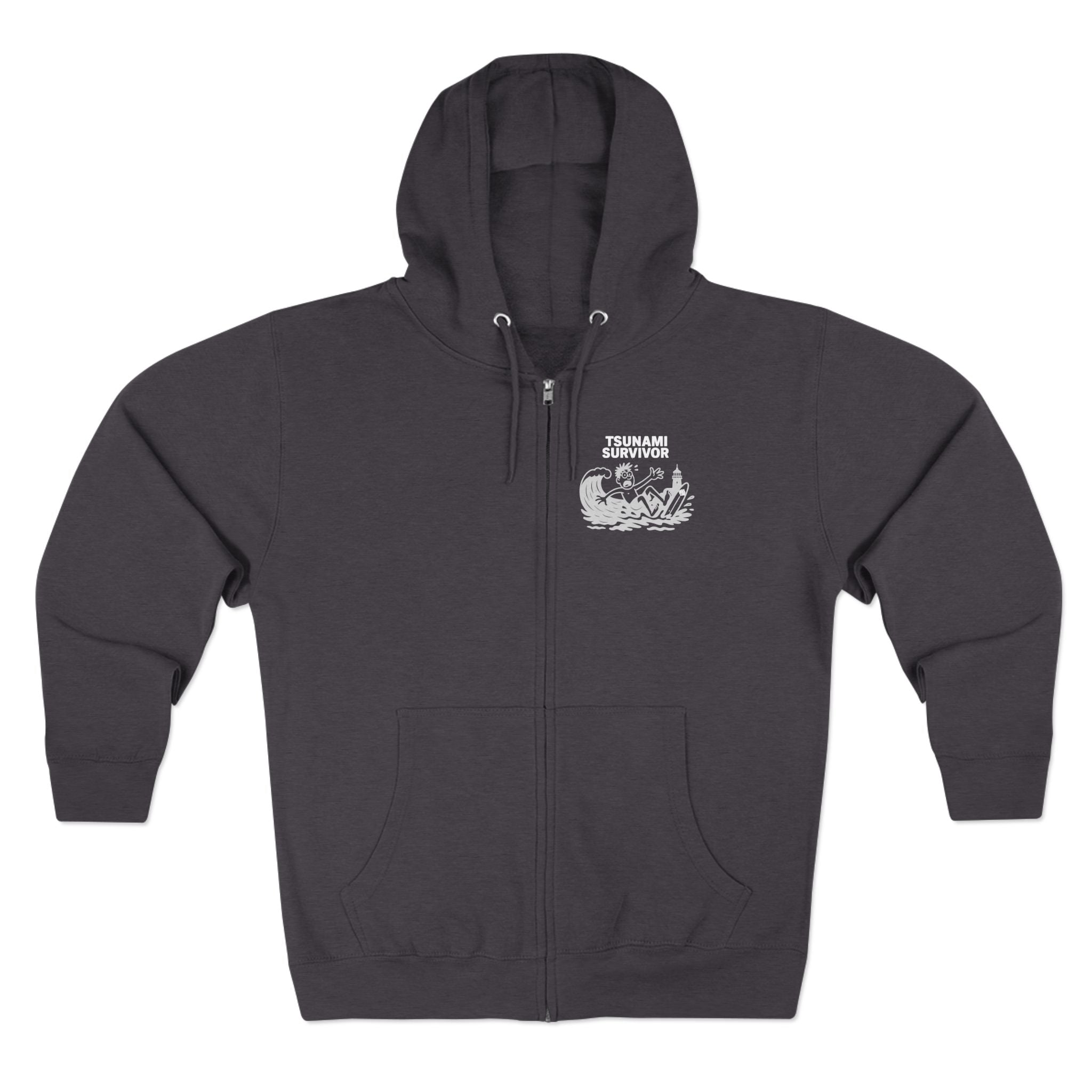 Tsunami Survivor Unisex - Zip Cotton Blend Fleece Hoodie