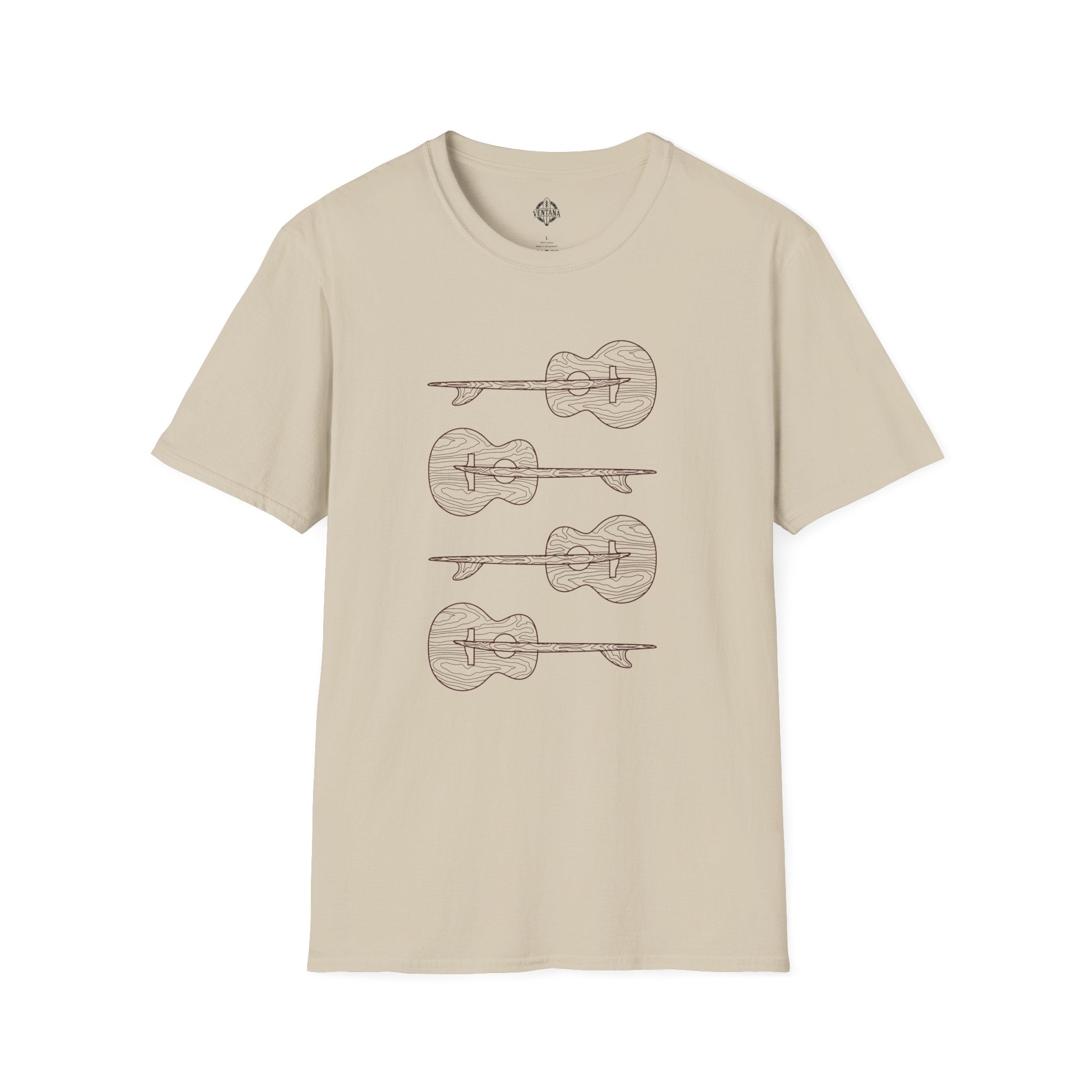 Ventana Santa Cruz Guitar Collab Unisex - Soft Style U.S. Cotton T-Shirt