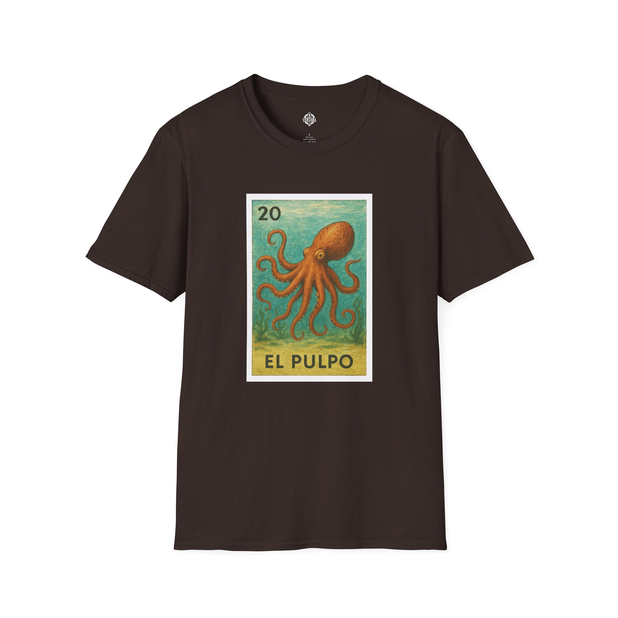 Octopus Lotería Unisex - Soft Style U.S. Cotton T-Shirt (El Pulpo)