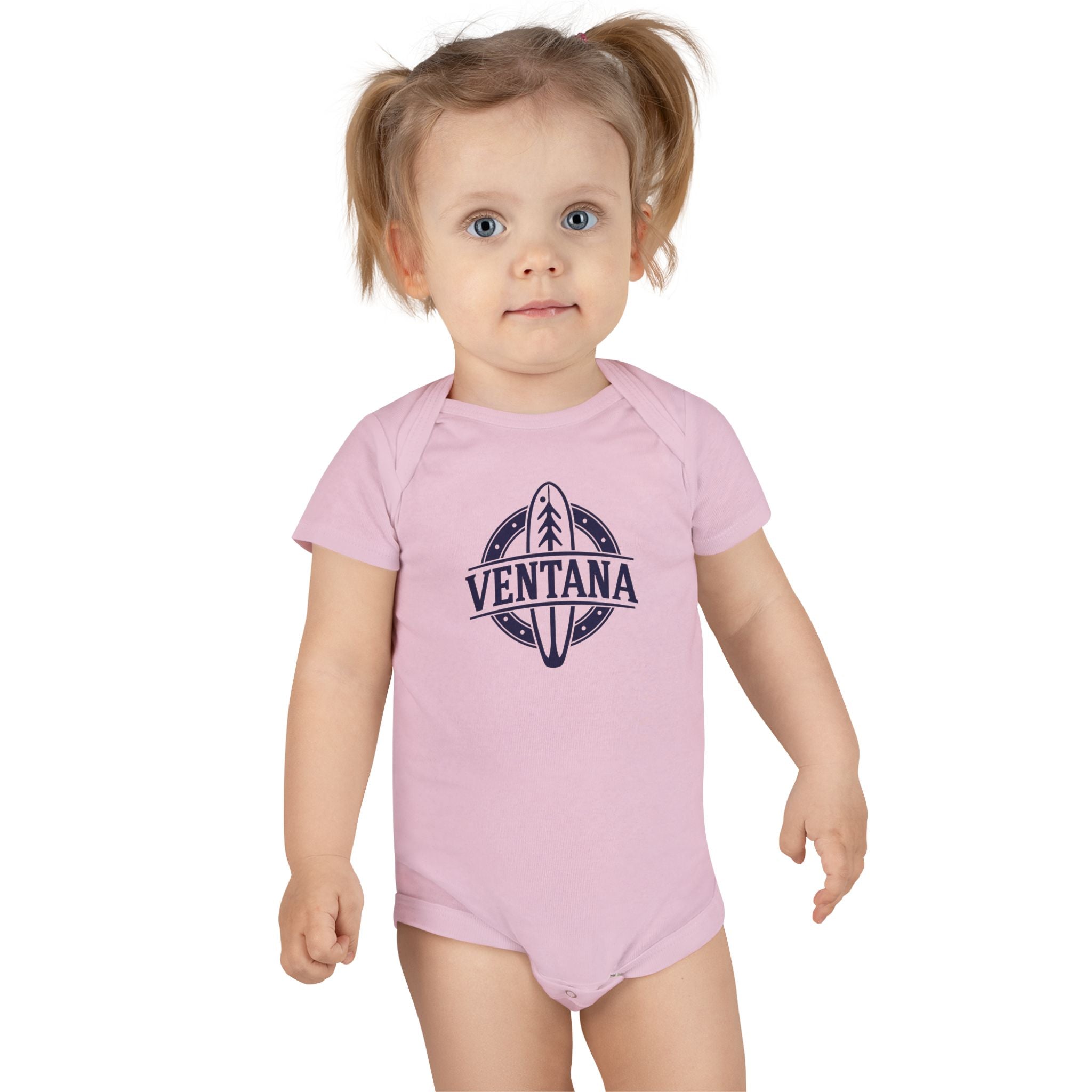 Ventana Treefish Logo - Baby Short Sleeve 100% Cotton Onesie