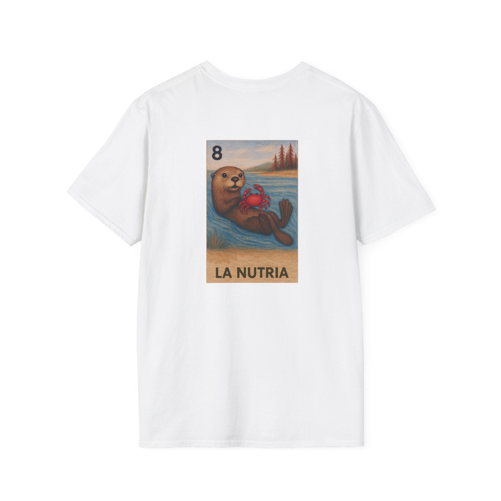 Sea Otter Lotería Unisex - Soft Style U.S. Cotton T-Shirt (La Nutria)