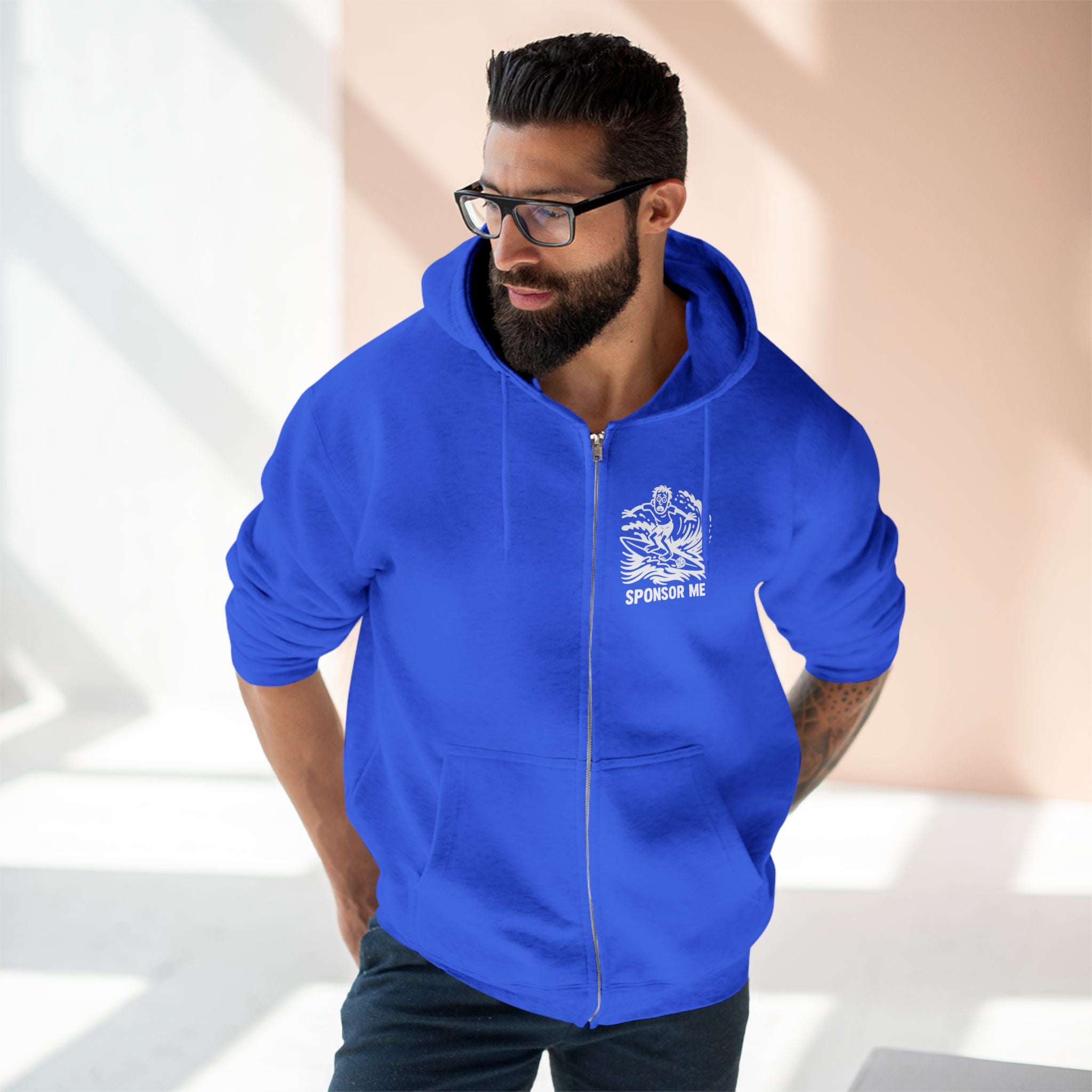 Sponsor Me Unisex - Zip Cotton Blend Fleece Hoodie