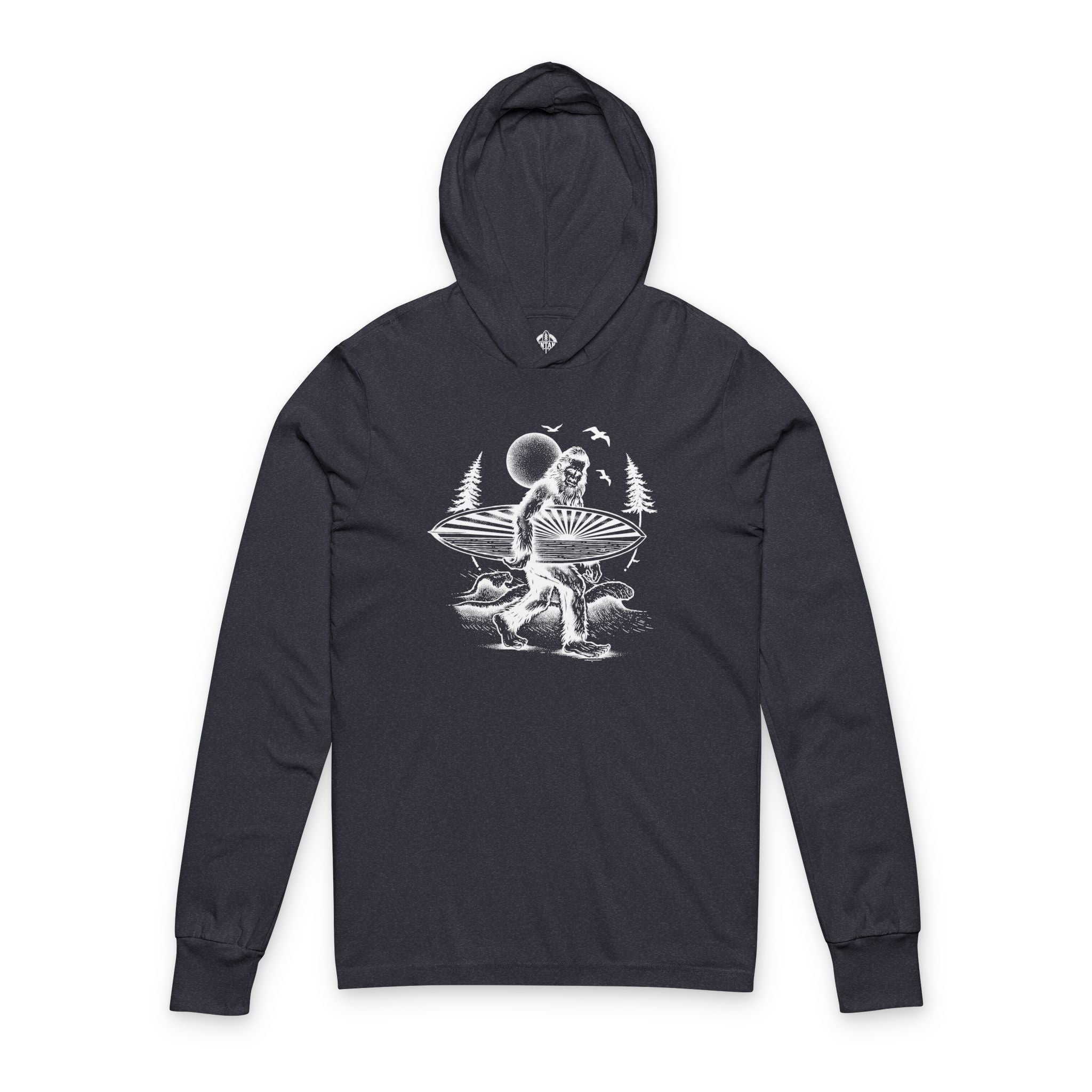 Ventana Surfsquatch by Thiago Bianchini Unisex - Cotton Long Sleeve Hooded T-Shirt