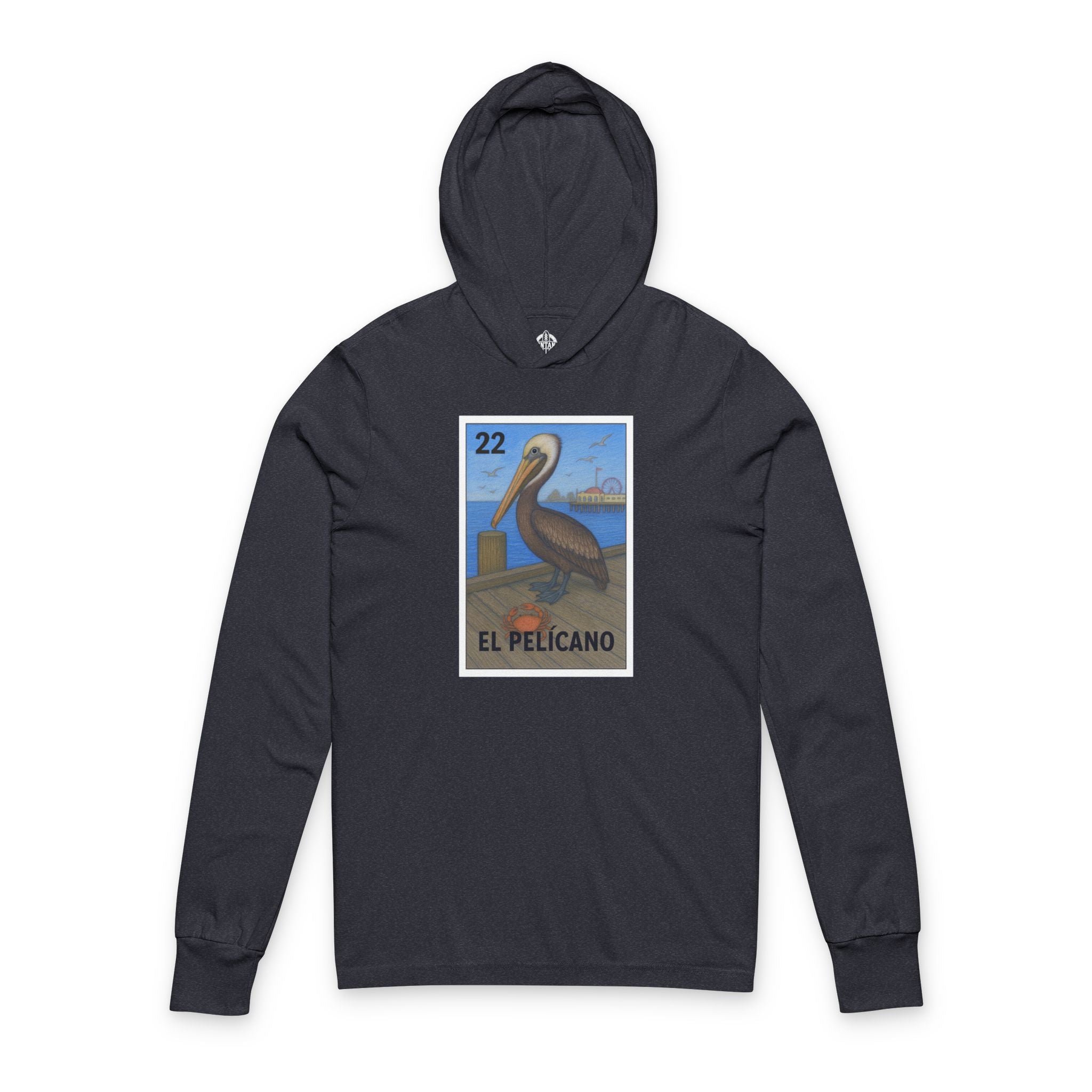 Pelican Lotería Unisex - Cotton Hooded Long Sleeve Hooded T-Shirt (El Pelícano)