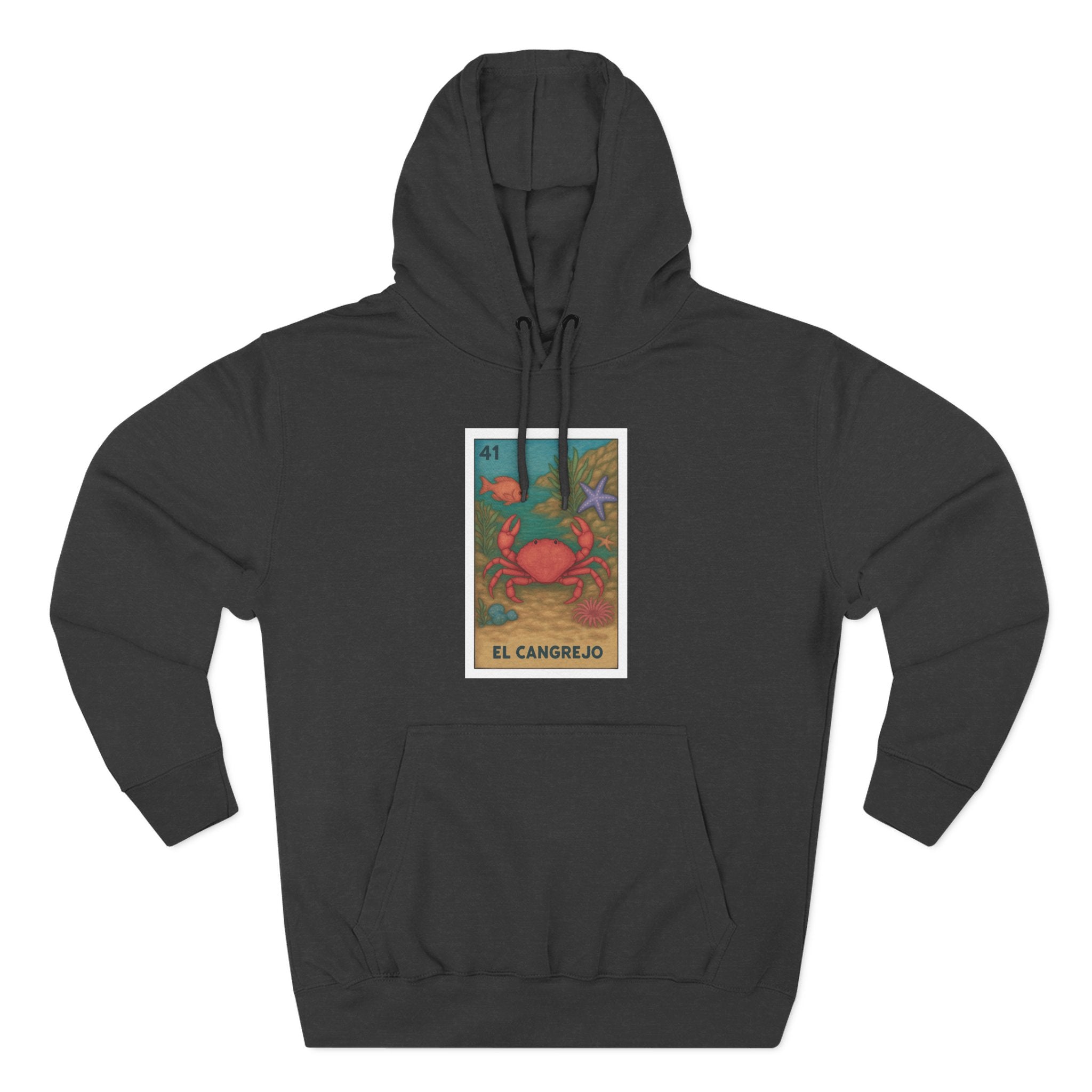 Crab Lotería Unisex - Pull-Over Cotton Blend Fleece Hoodie (El Cangrejo)