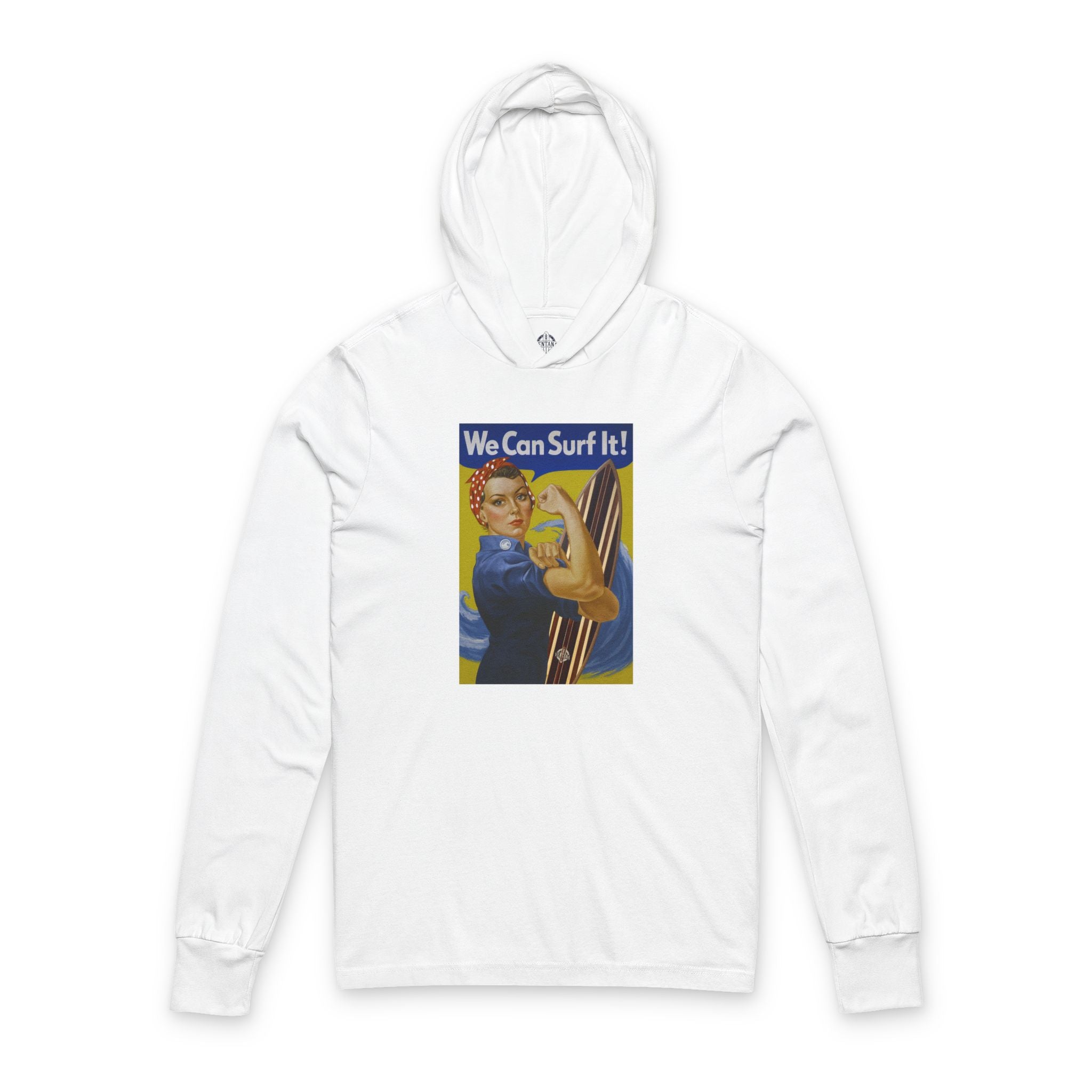 Rosie the Surfer Unisex - Cotton Hooded Long Sleeve Hooded T-Shirt