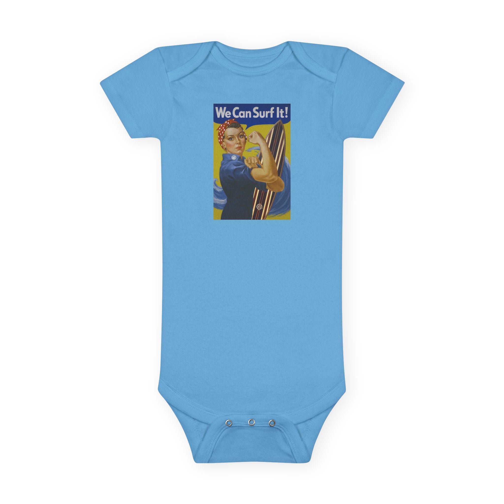 Rosie the Surfer - Baby Short Sleeve 100% Cotton Onesie
