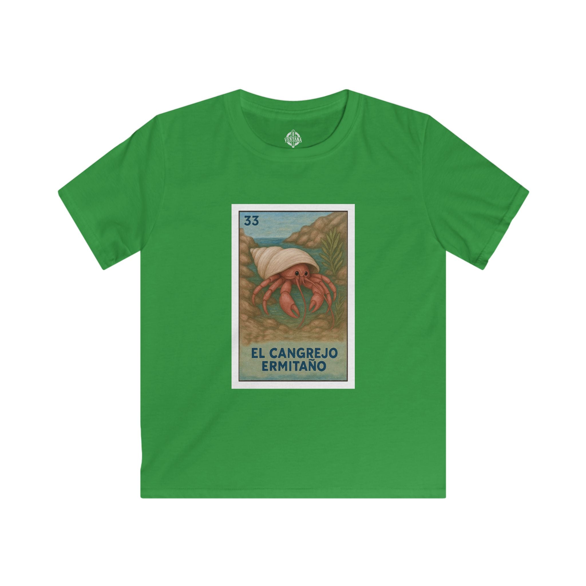 Hermit Crab Lotería Kids - Soft Style U.S. Cotton T-Shirt (El Cangrejo Ermitaño)